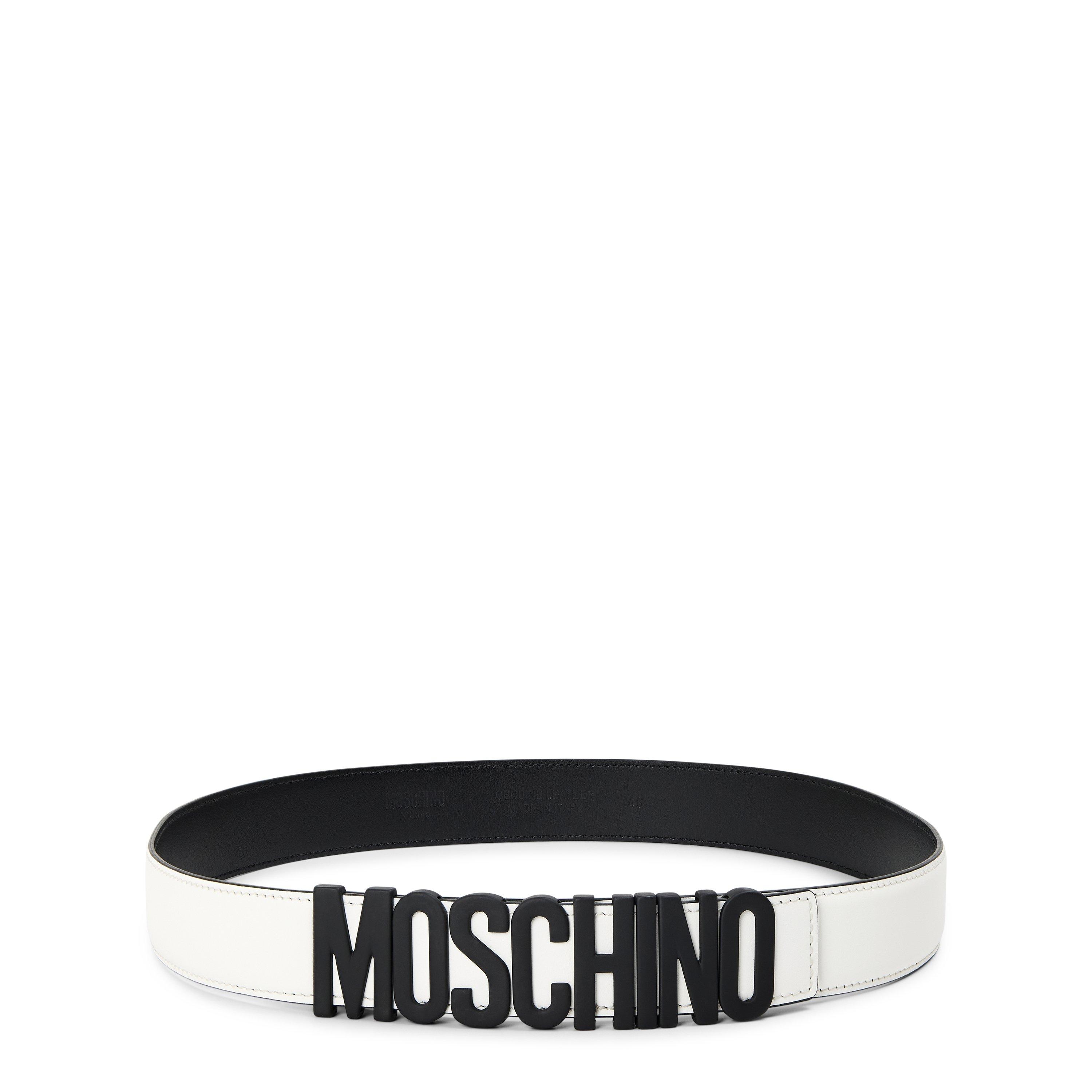 Moschino Men's Leather Belt - White - Size 58