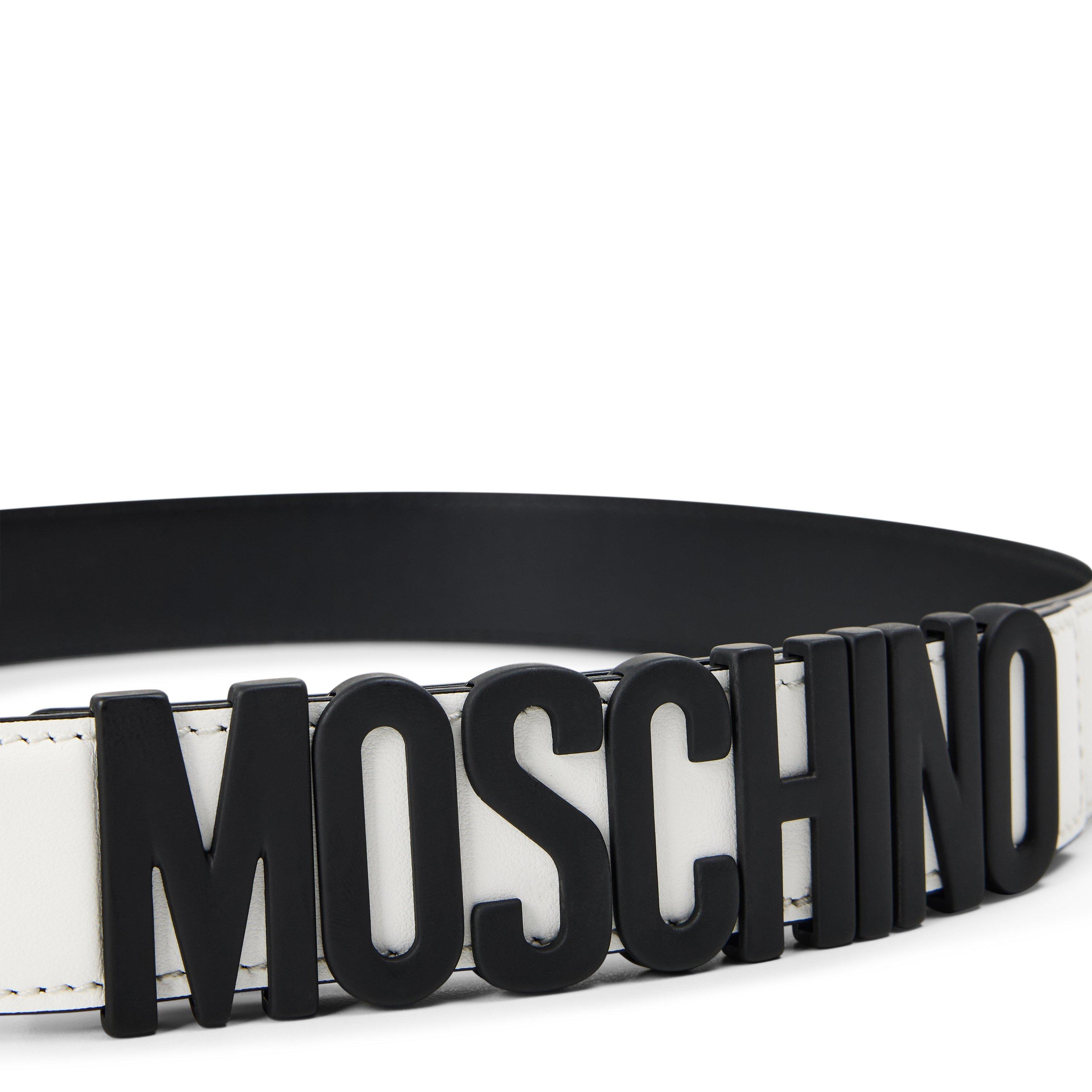 White - Moschino - Moschino Leather Belt - 3