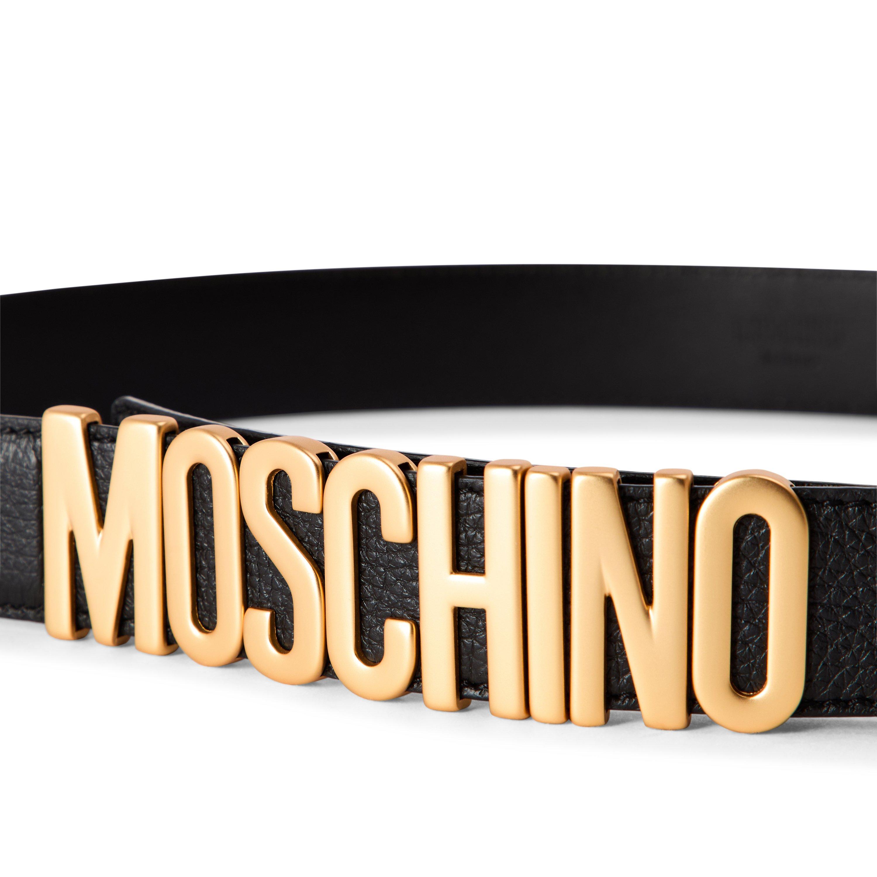 Black - Moschino - Moschino Leather Belt - 3