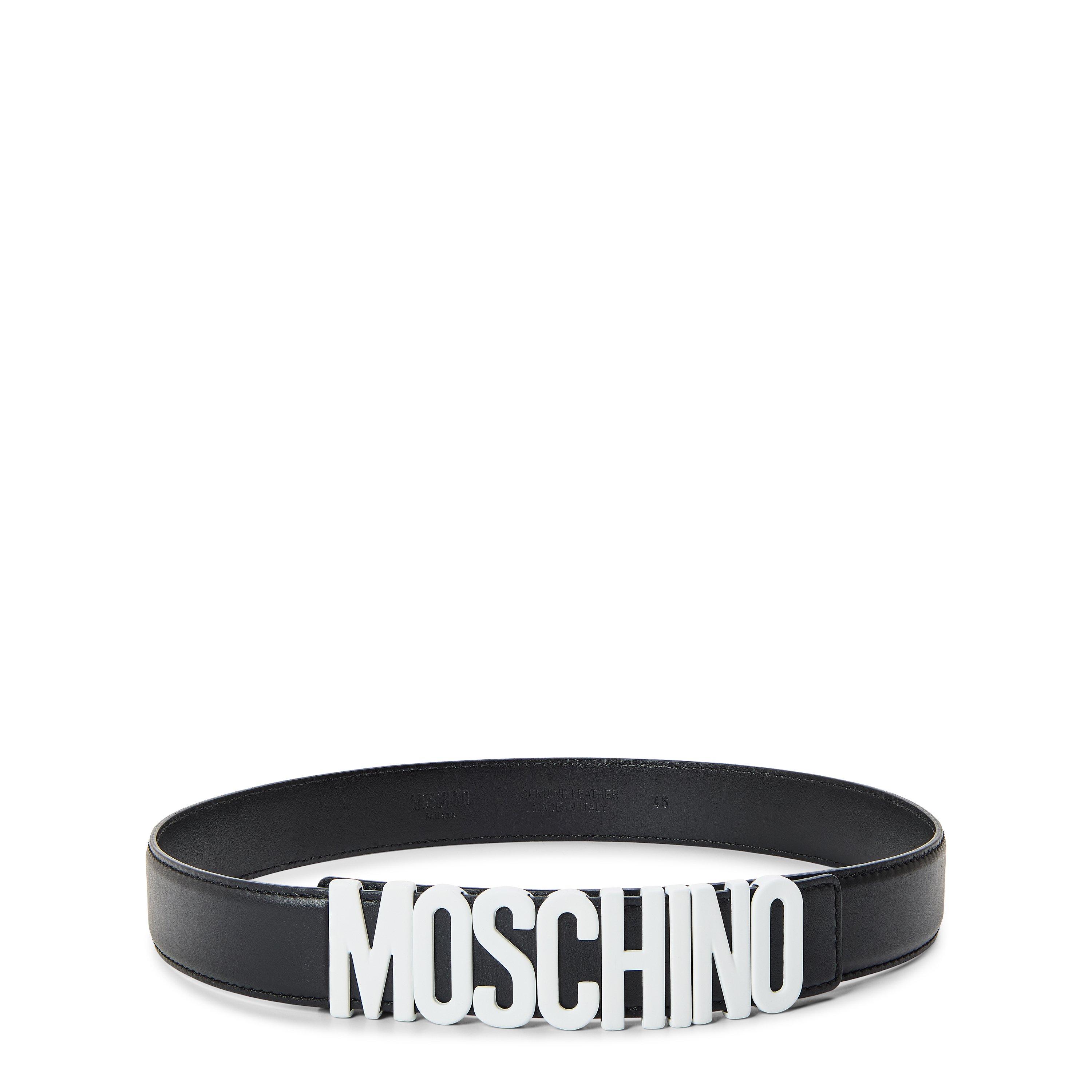 Moschino Men's Leather Belt - Black - Size 52