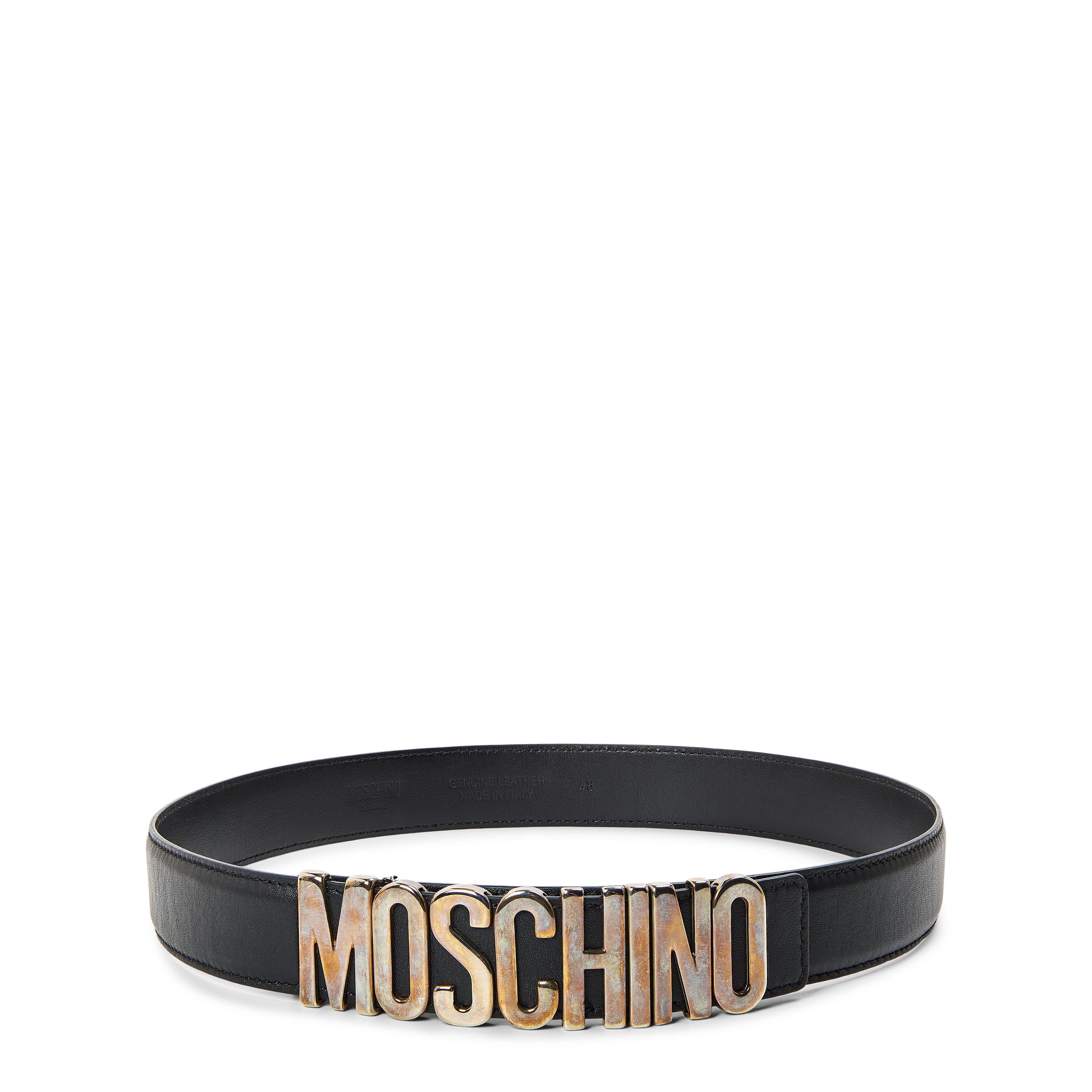 Moschino Men's Leather Belt - Black - Size 58