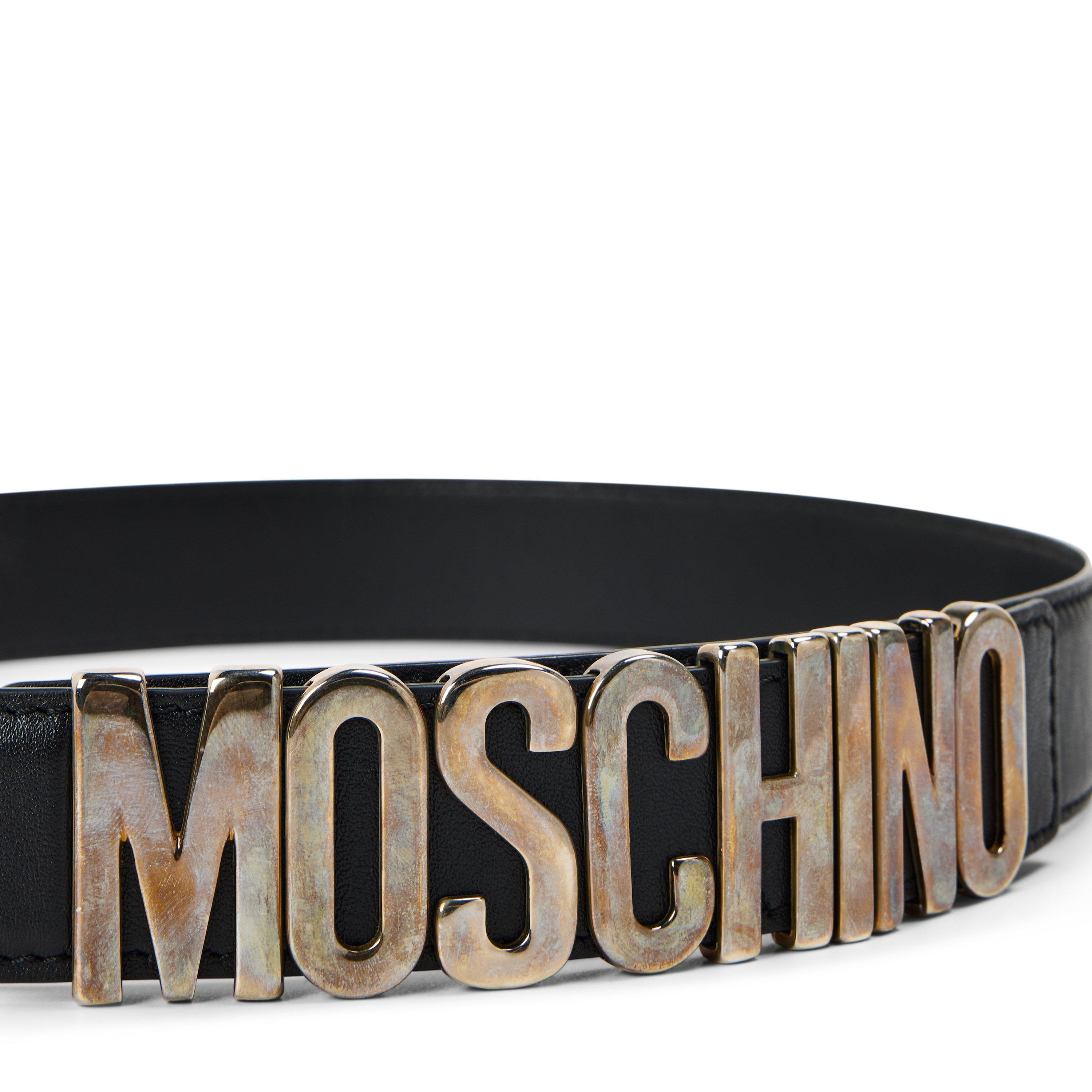 Black - Moschino - Moschino Leather Belt - 3