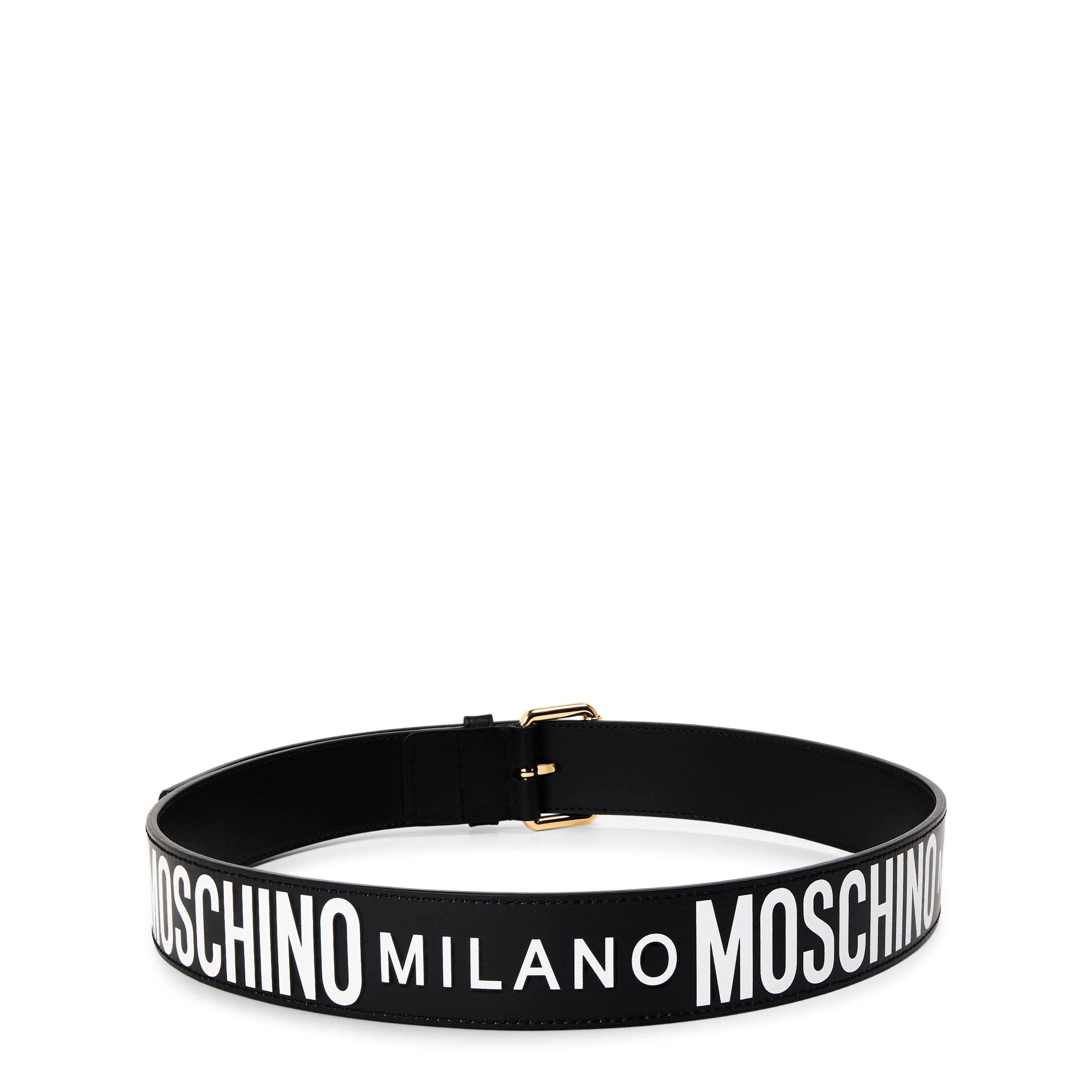 Black - Moschino - Moschino Leather Belt - 2