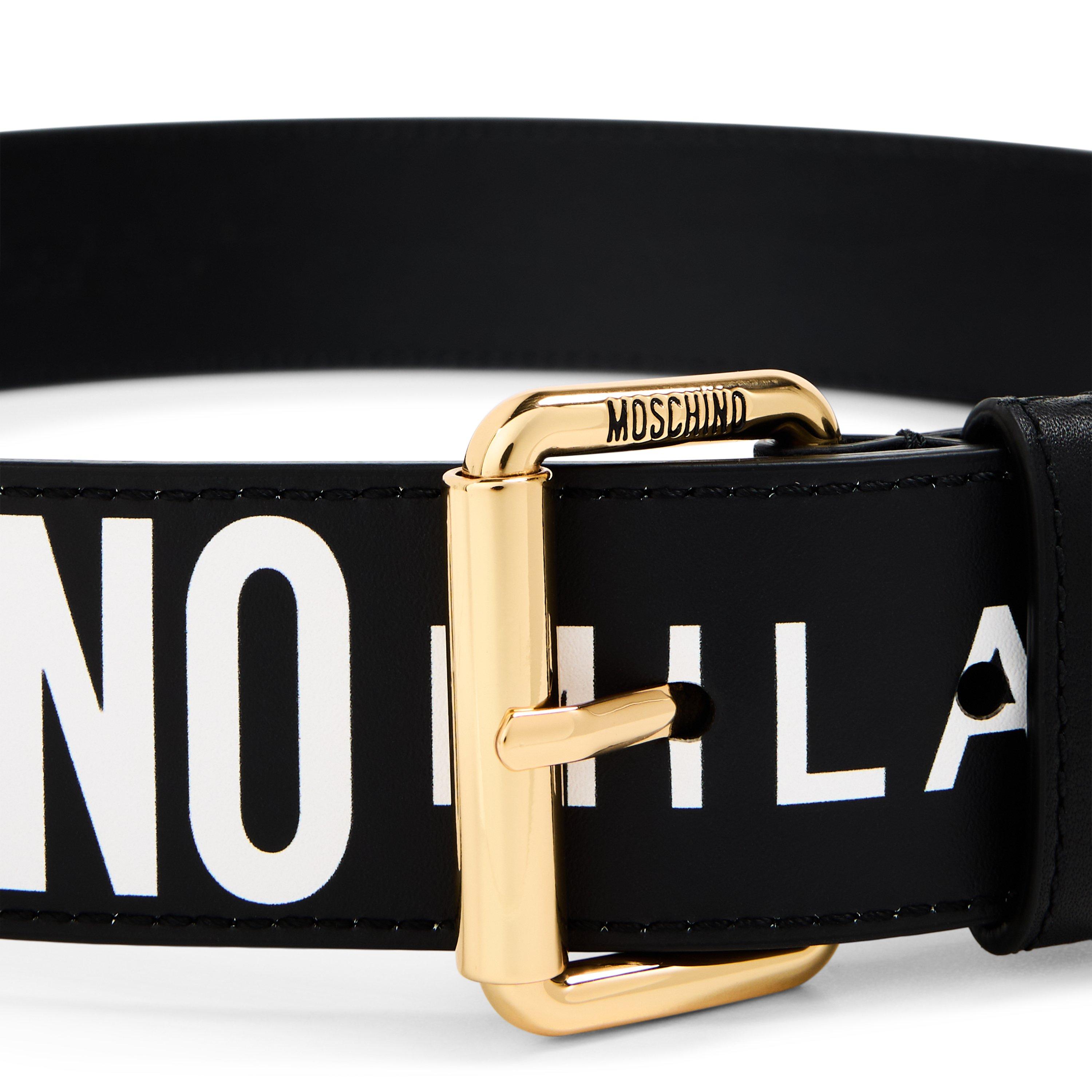 Black - Moschino - Moschino Leather Belt - 3