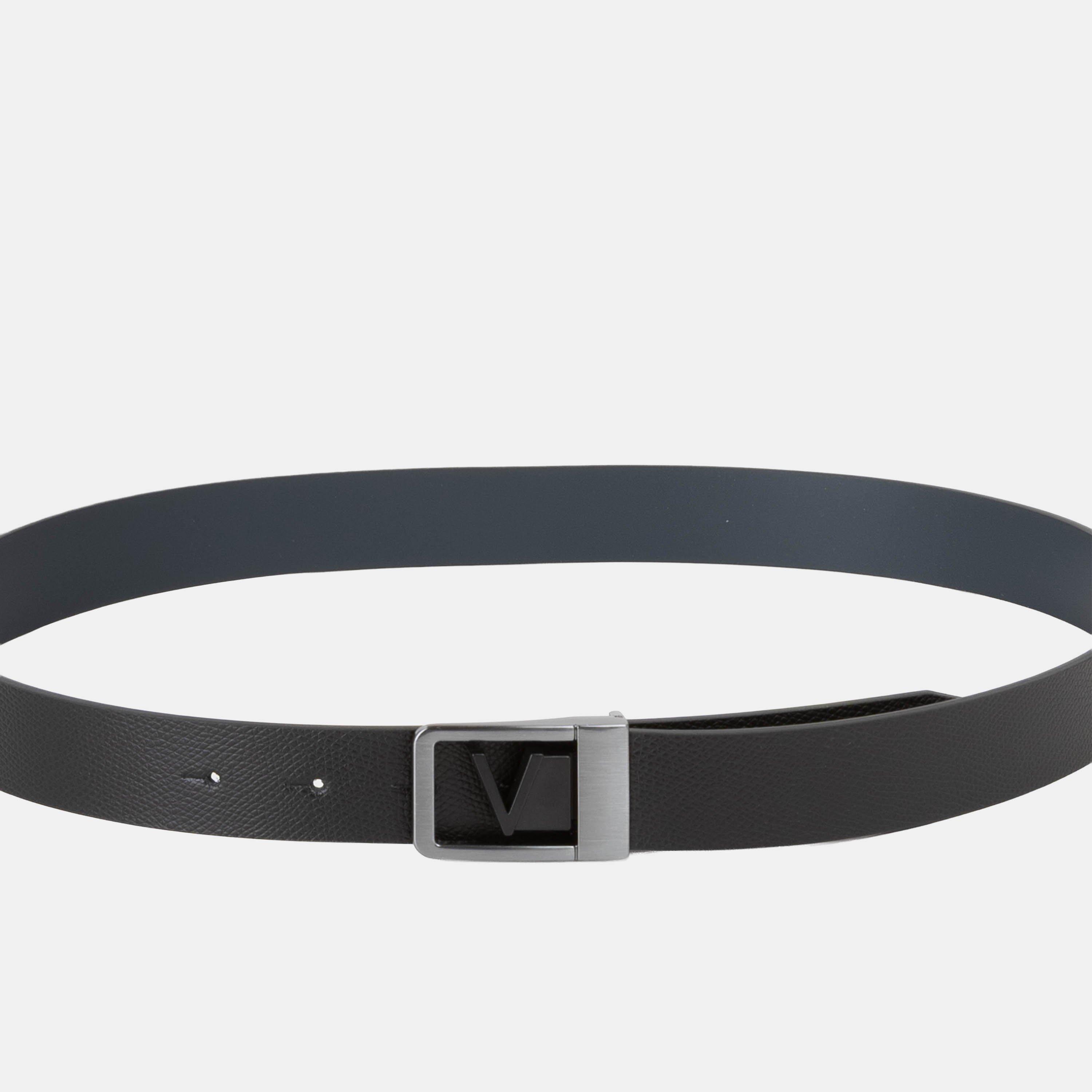 NeroBlack/Navy - Valentino - Dinamix Leather Plaque Belt - 1