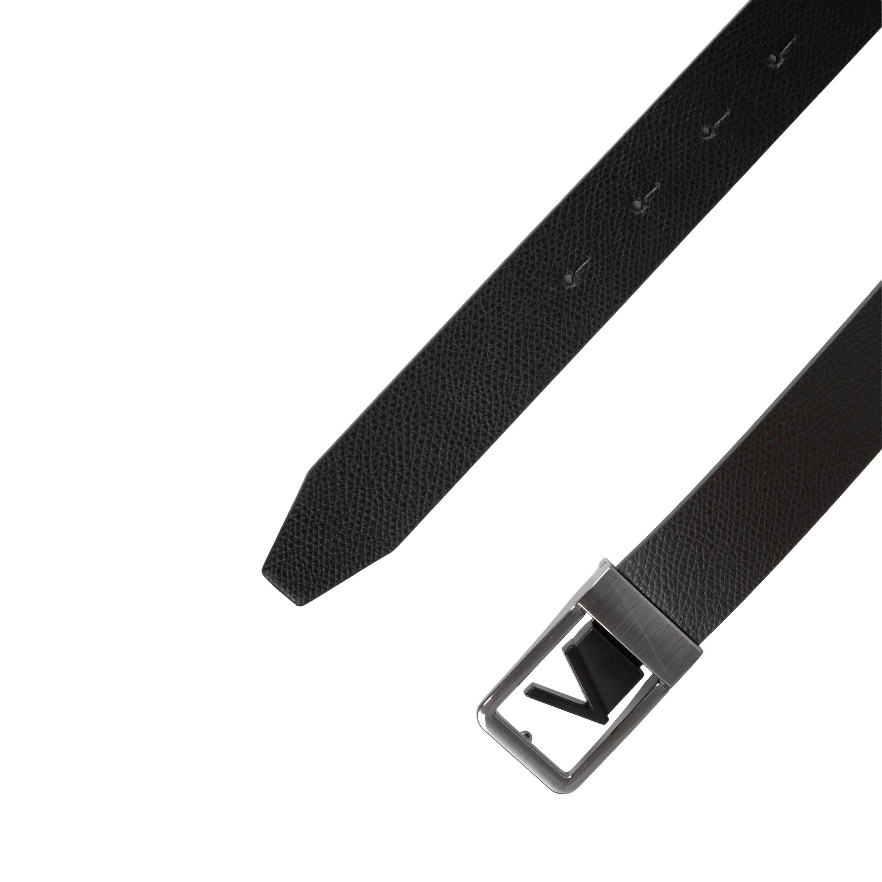 NeroBlack/Navy - Valentino - Dinamix Leather Plaque Belt - 2