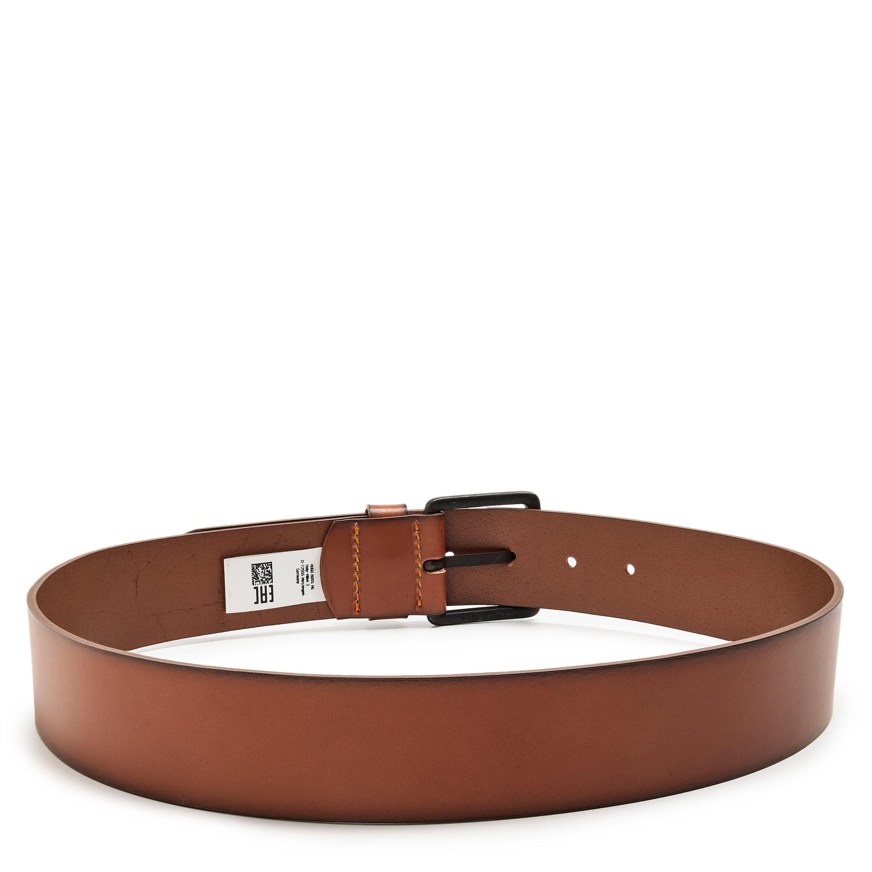 Medium Brown - Boss - Men's Jeeko Leather Belt - 2