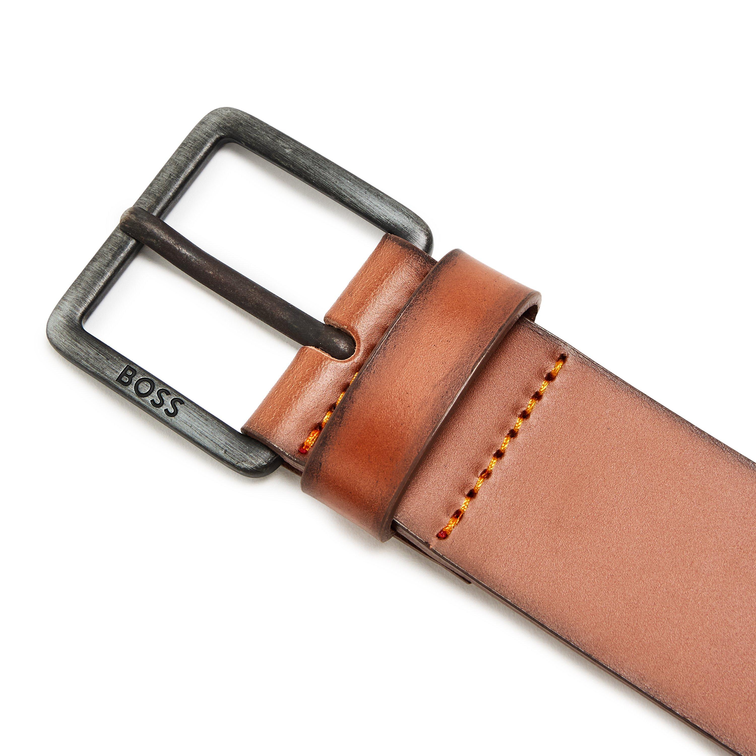 Medium Brown - Boss - Men's Jeeko Leather Belt - 3