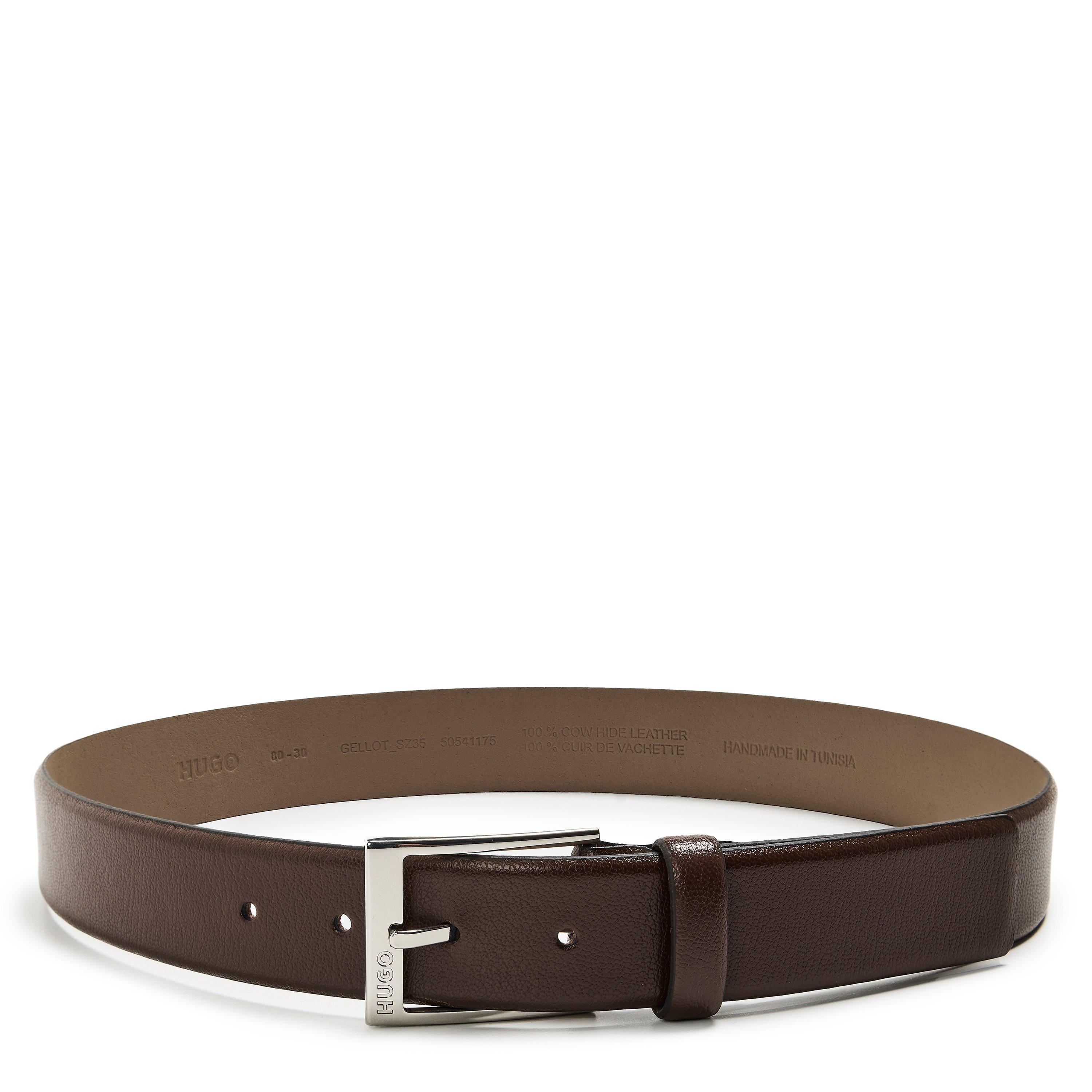 Dark Brown - Hugo - Men's Gellot Leather Belt - 1