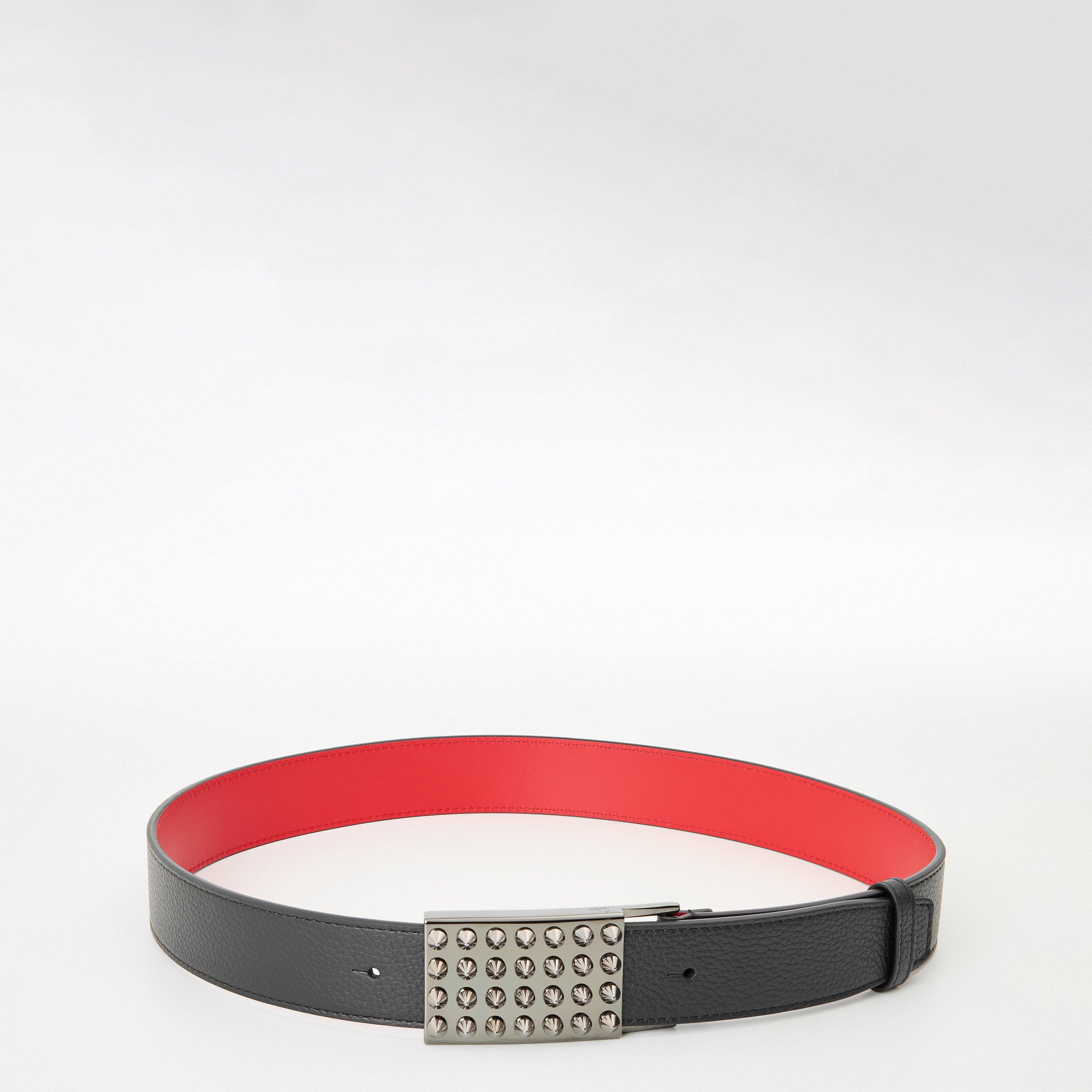 Black Gun Metal - Christian Louboutin - Men's Funky Belt 35 Leather Belt - 1
