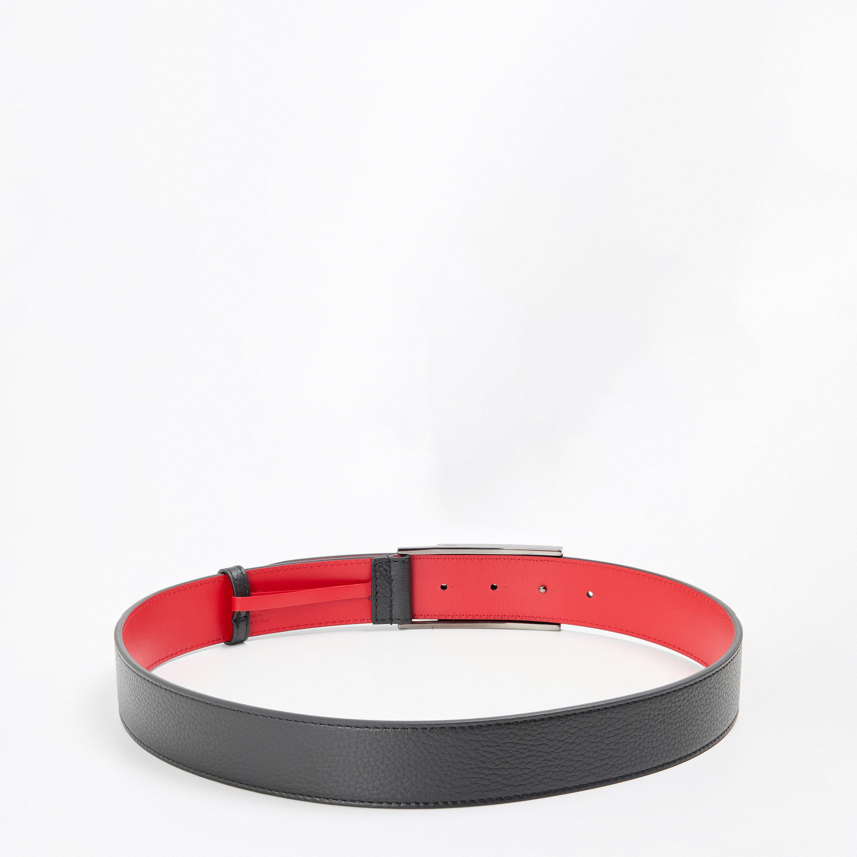 Black Gun Metal - Christian Louboutin - Men's Funky Belt 35 Leather Belt - 2
