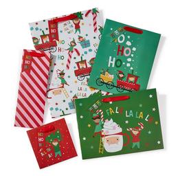 The Spirit Of Christmas SOC Set of 5 Assorted Elf Gift Bags