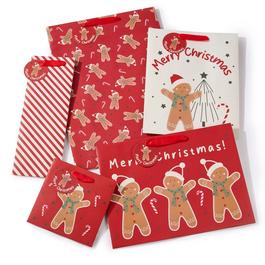 The Spirit Of Christmas SOC Set of 5 Gingerbread Gift Bags