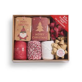 The Spirit Of Christmas SOC 15pc Kraft Tag and Ribbon Accessory Kit