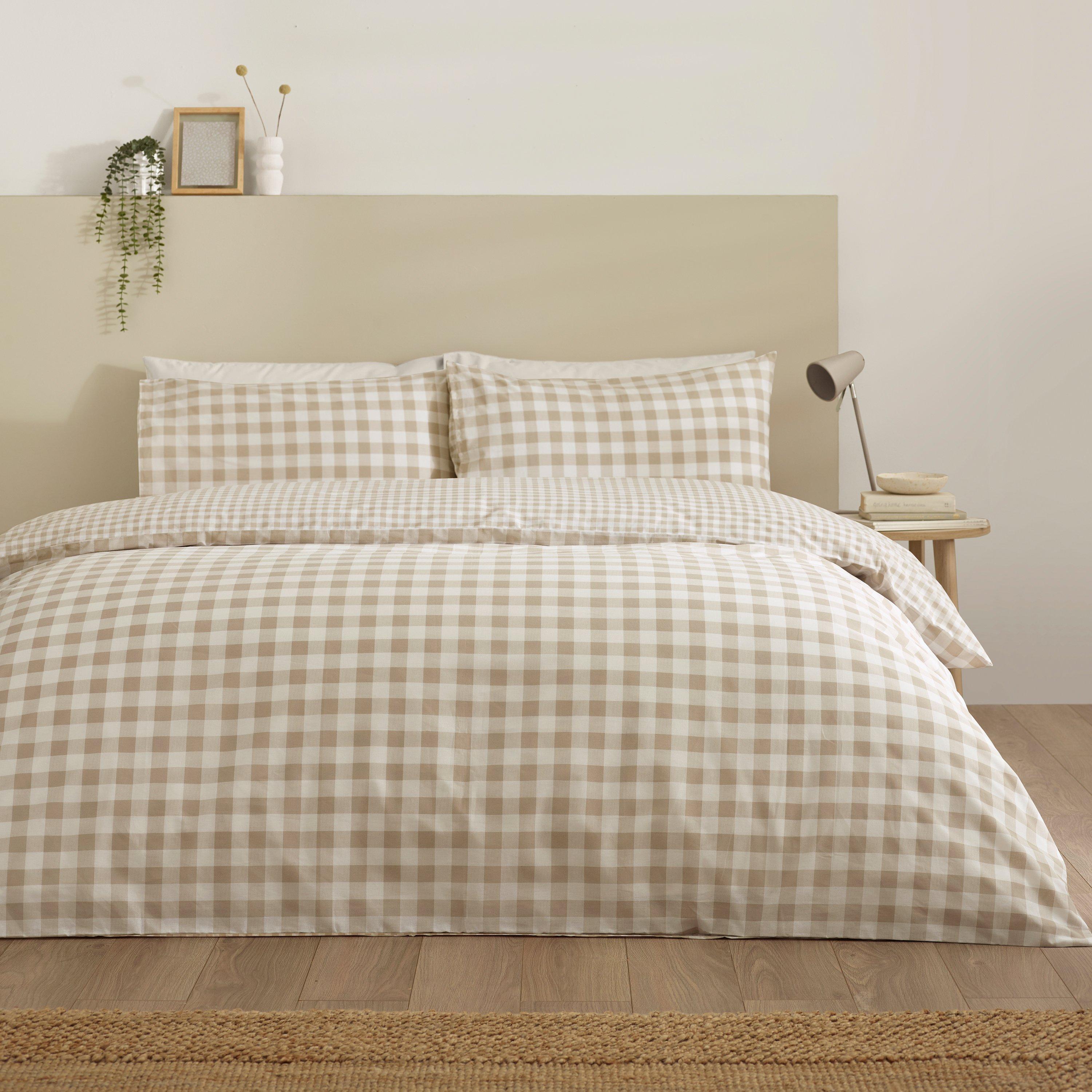 Natural - Catherine Lansfield - Bamford Gingham Check Duvet Cover Set - 2
