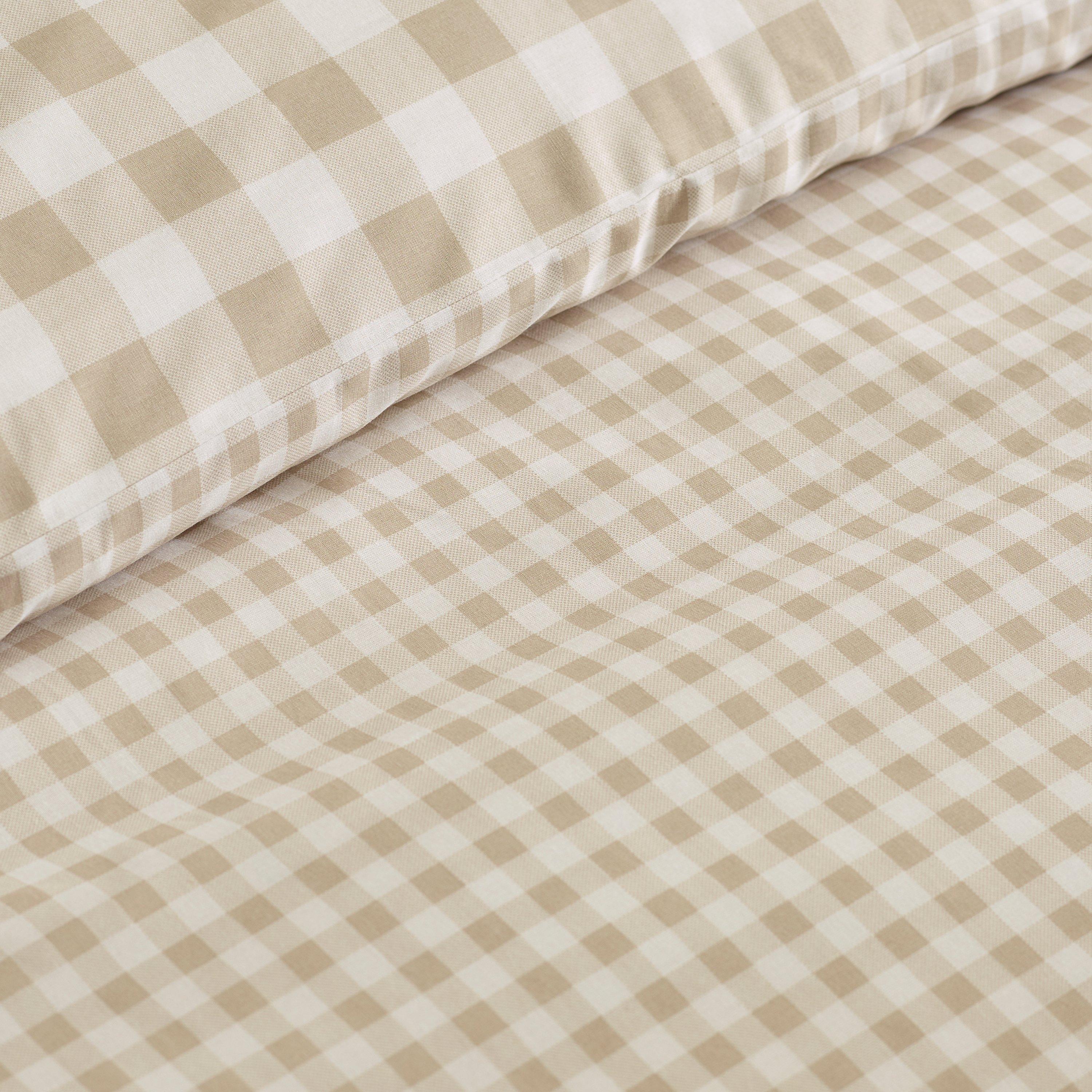 Natural - Catherine Lansfield - Bamford Gingham Check Duvet Cover Set - 4