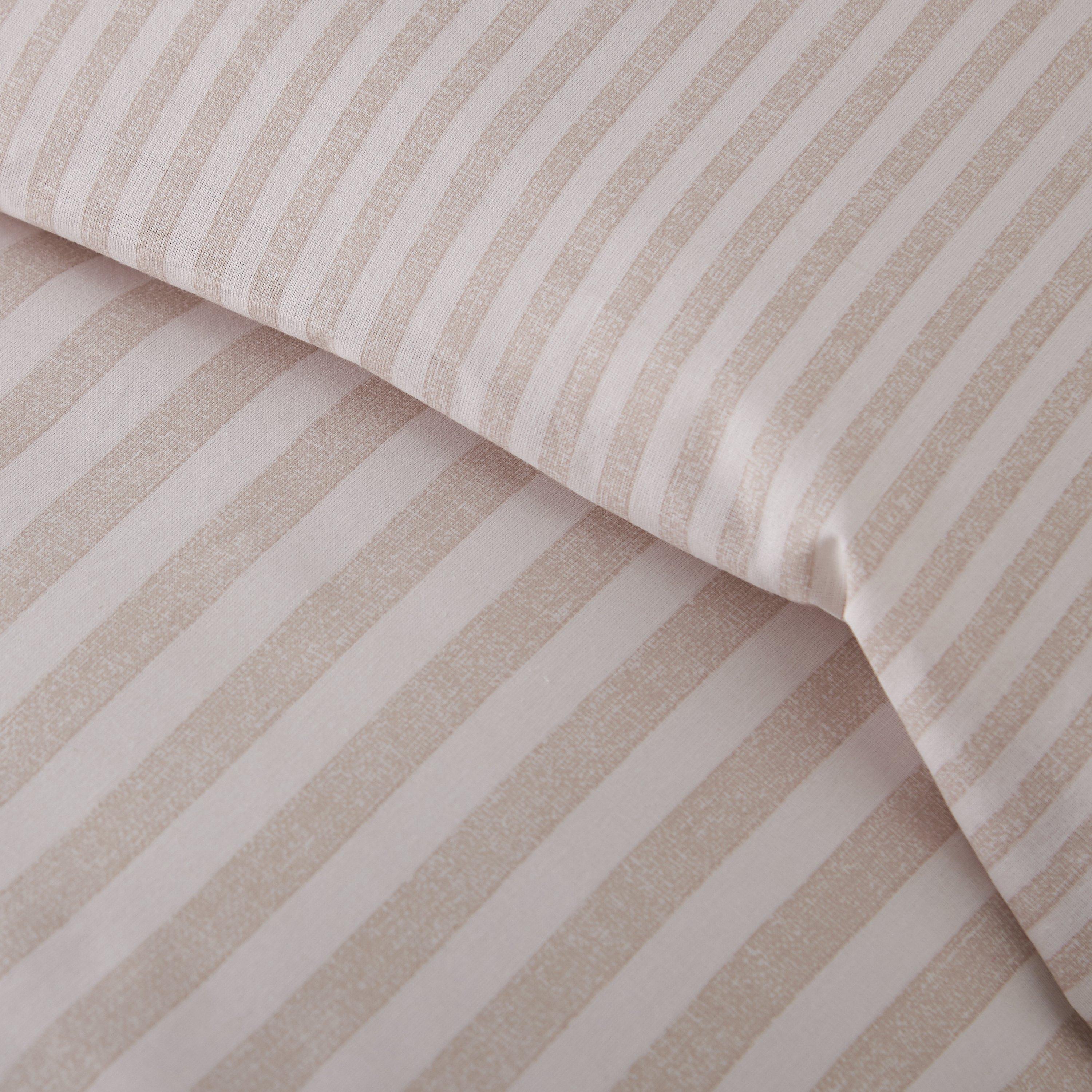 Naturlig - Catherine Lansfield - Epping Textured Stripe Duvet Cover Set - 4