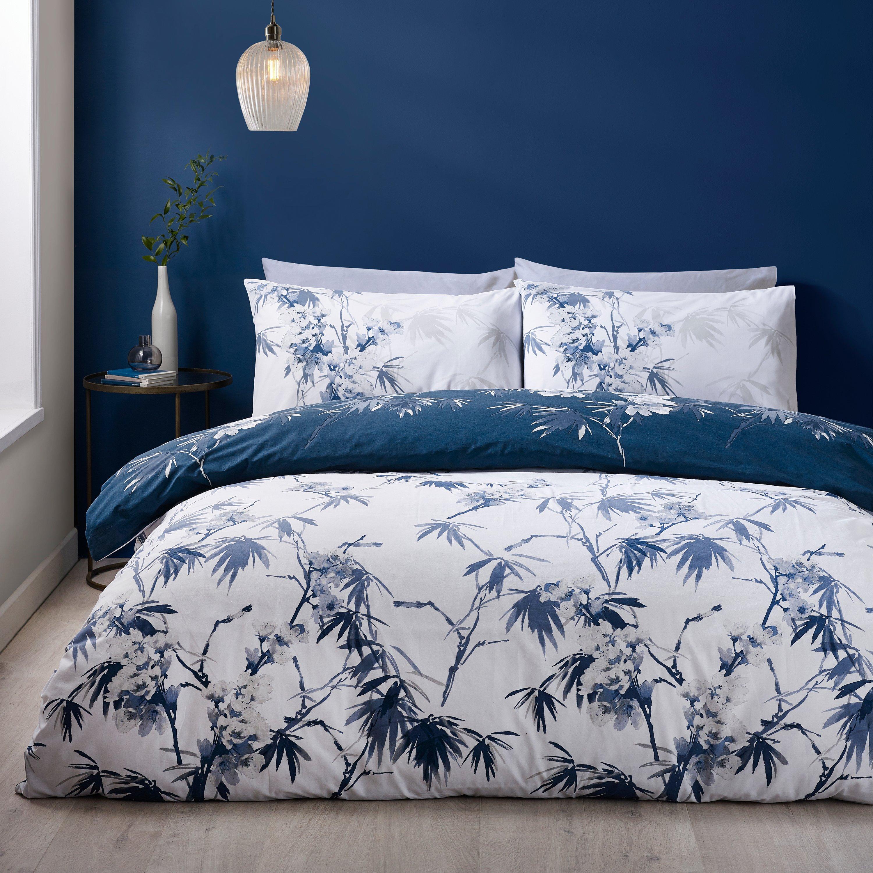 Blue - Catherine Lansfield - Kyoto Floral Duvet Cover Set - 1