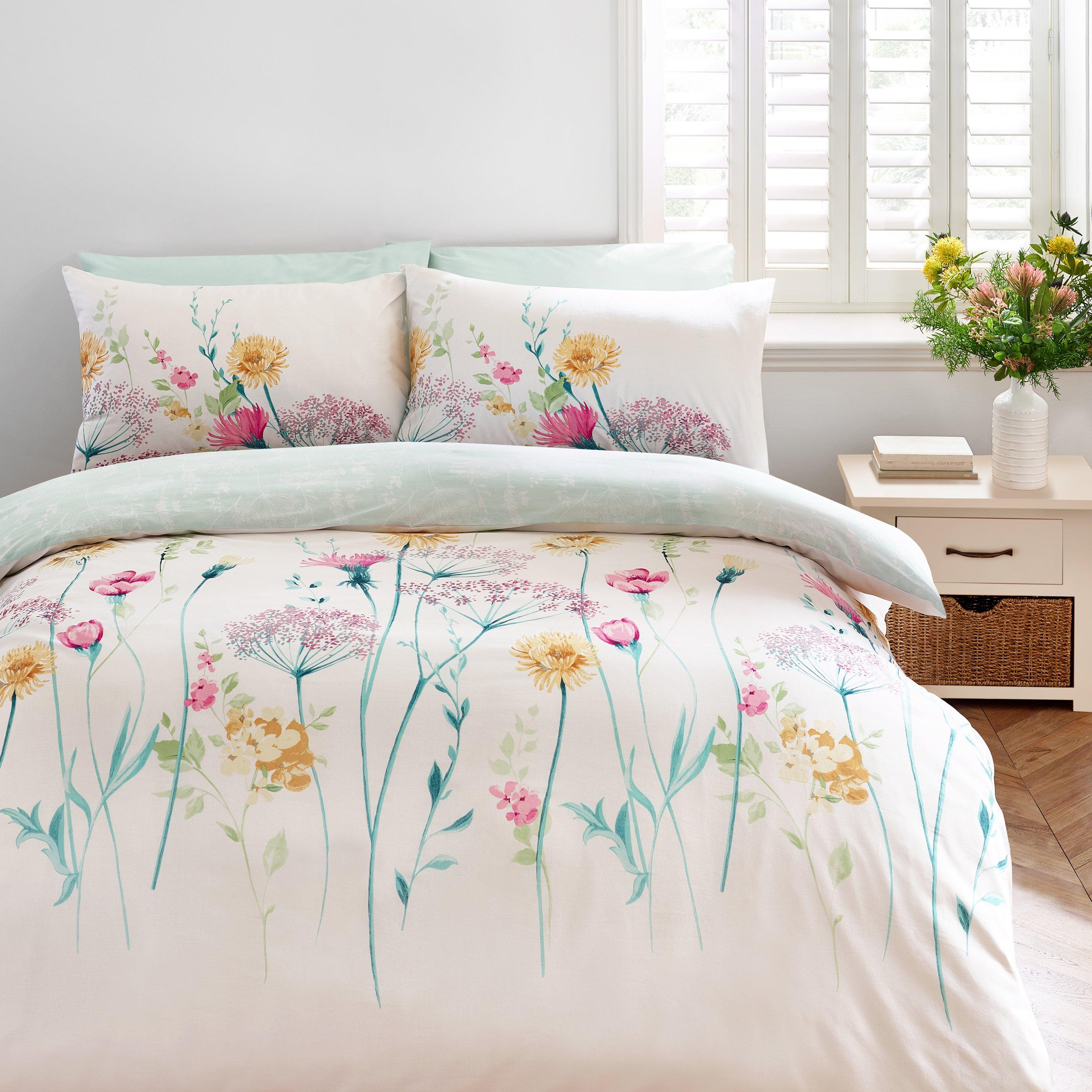 Pink - Catherine Lansfield - Meadowsweet Floral Duvet Cover Set - 1
