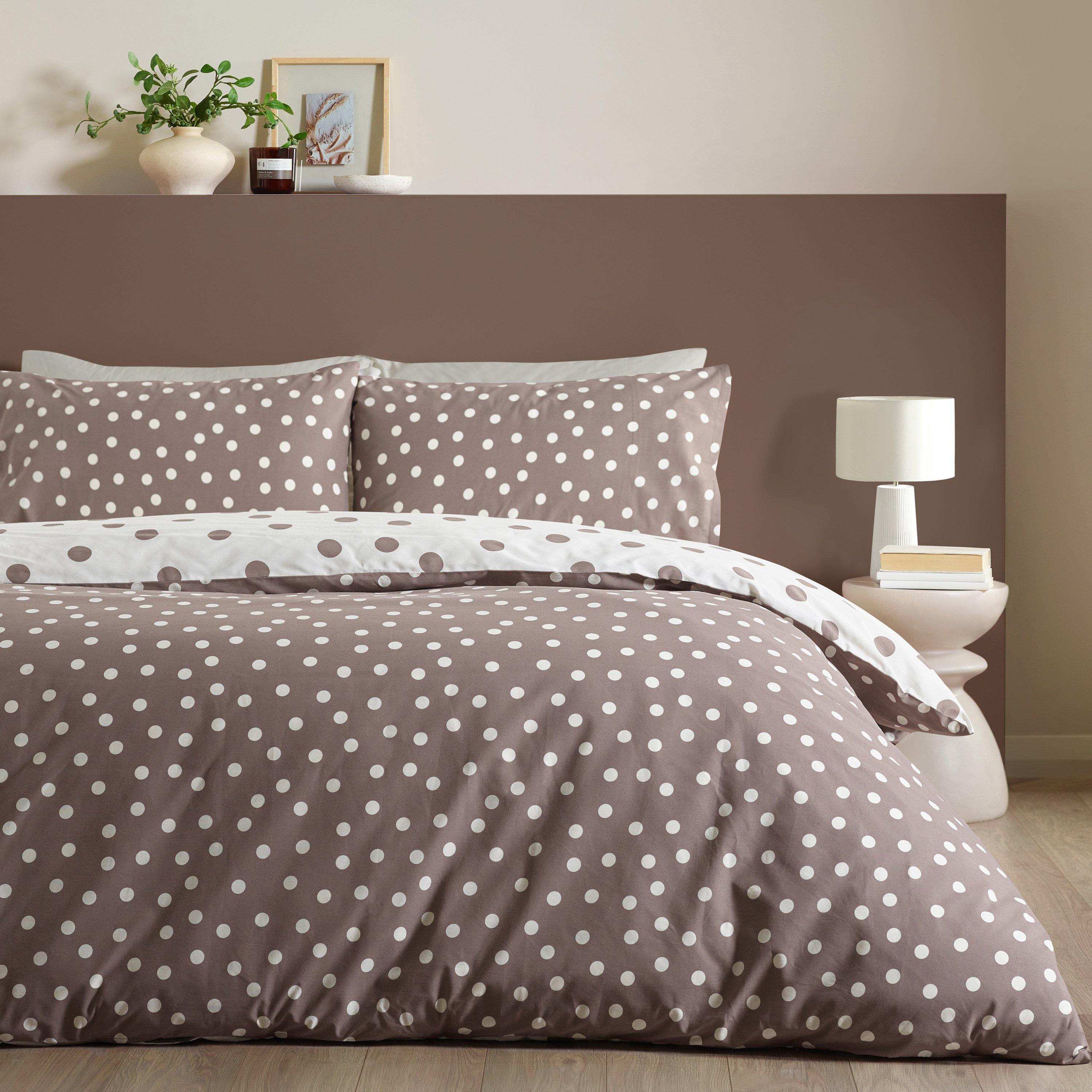 Chocolate - Catherine Lansfield - Polka Dot Duvet Cover Set - 2