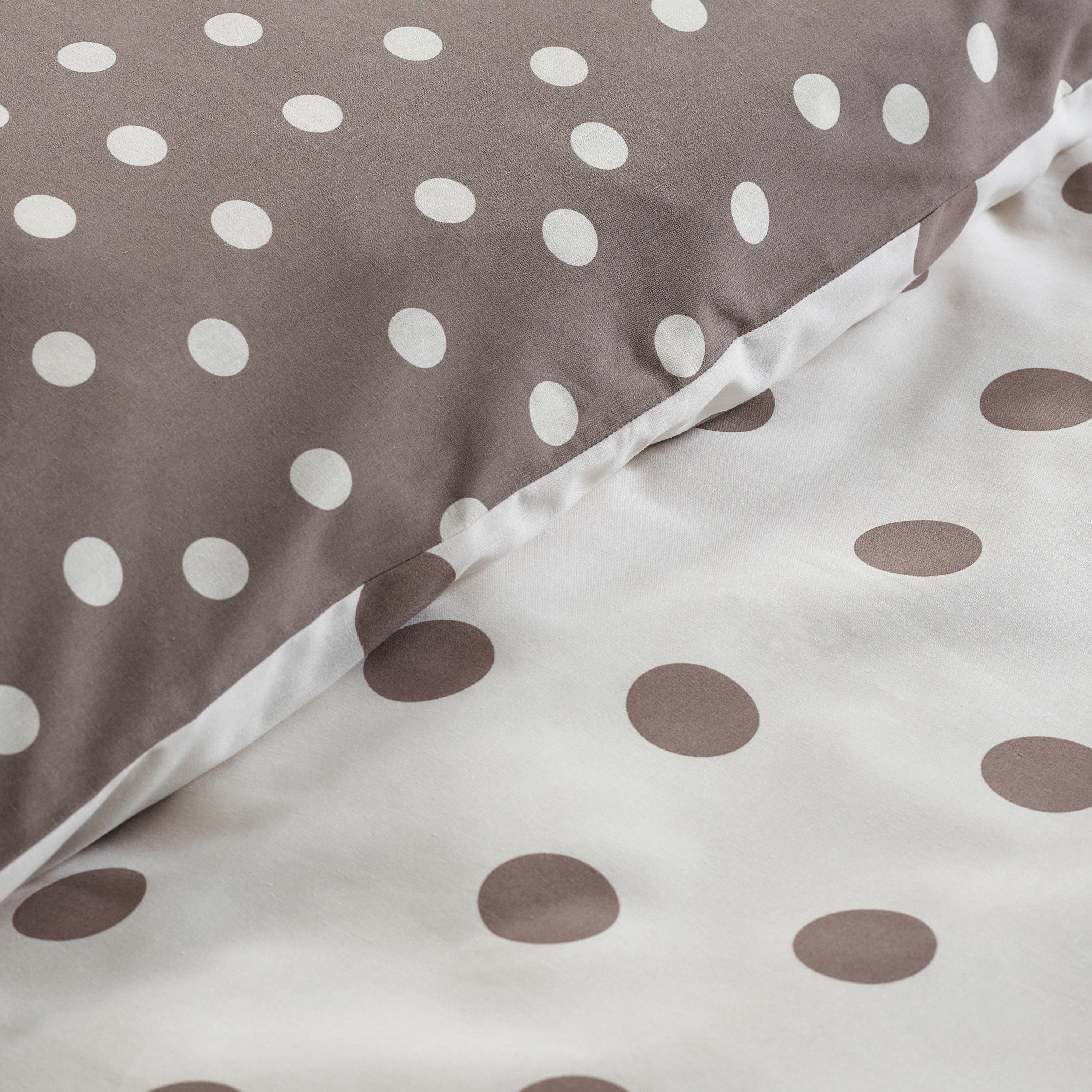 Chocolate - Catherine Lansfield - Polka Dot Duvet Cover Set - 4