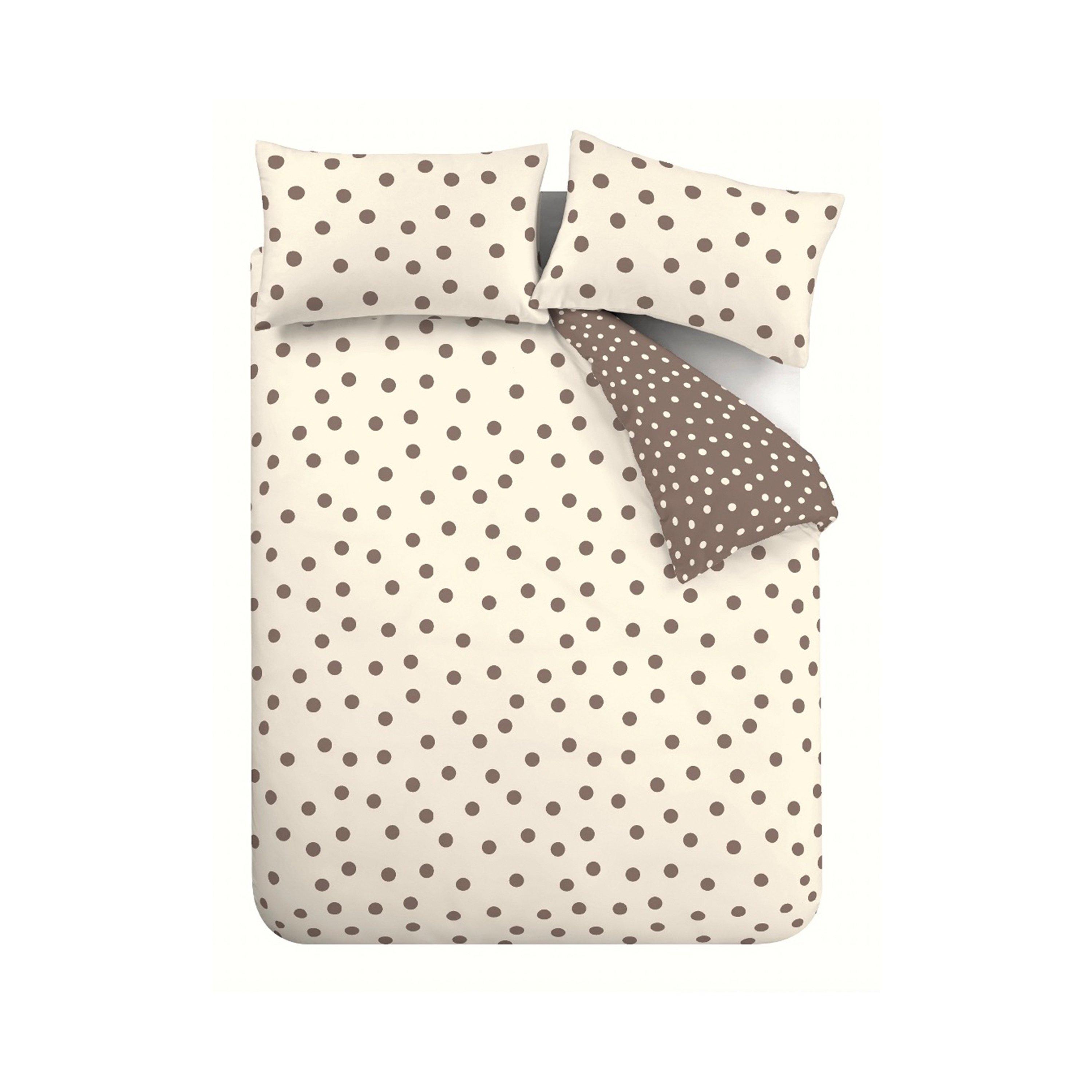 Chocolate - Catherine Lansfield - Polka Dot Duvet Cover Set - 5