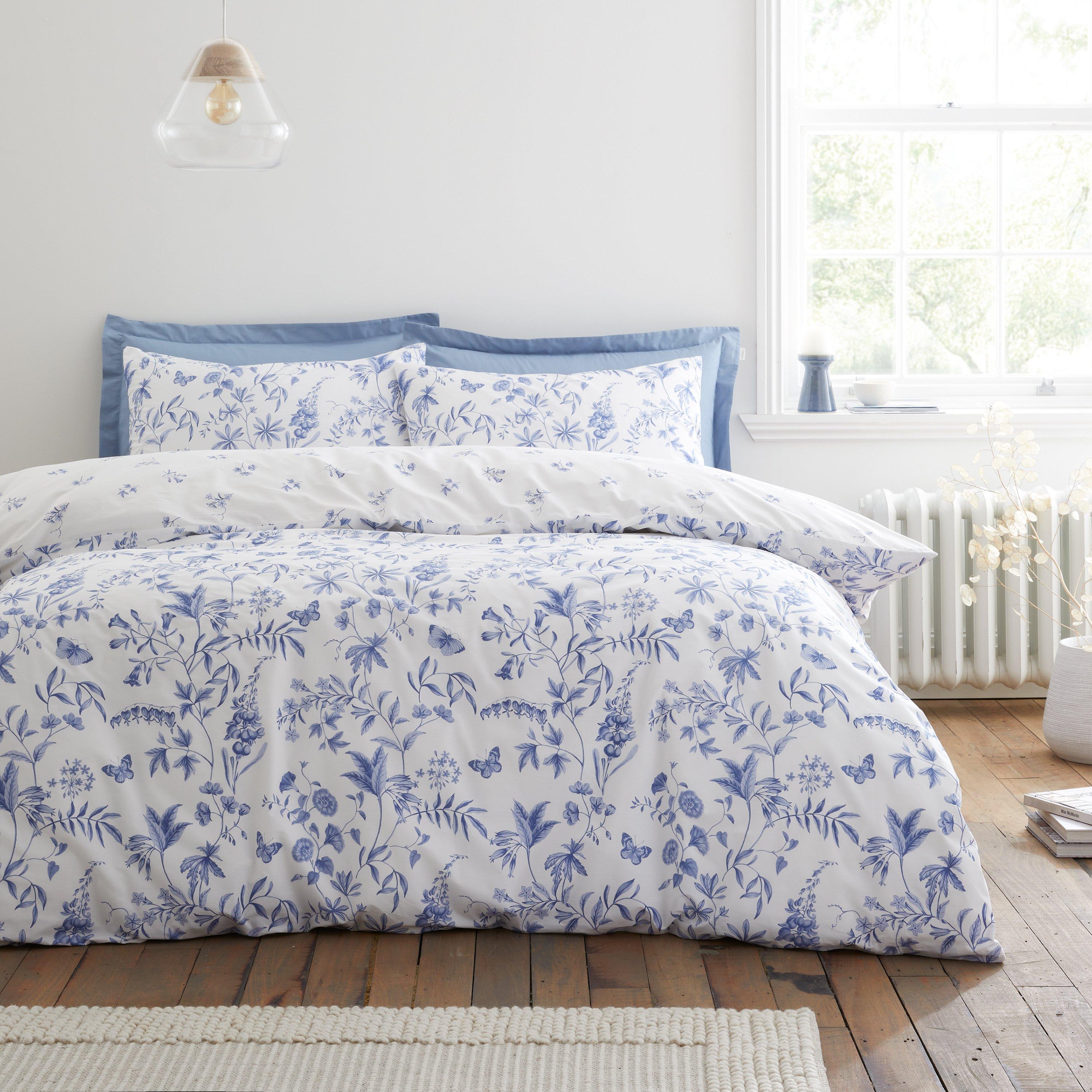 Blue - Bianca - Thea Floral Duvet Cover Set - 1