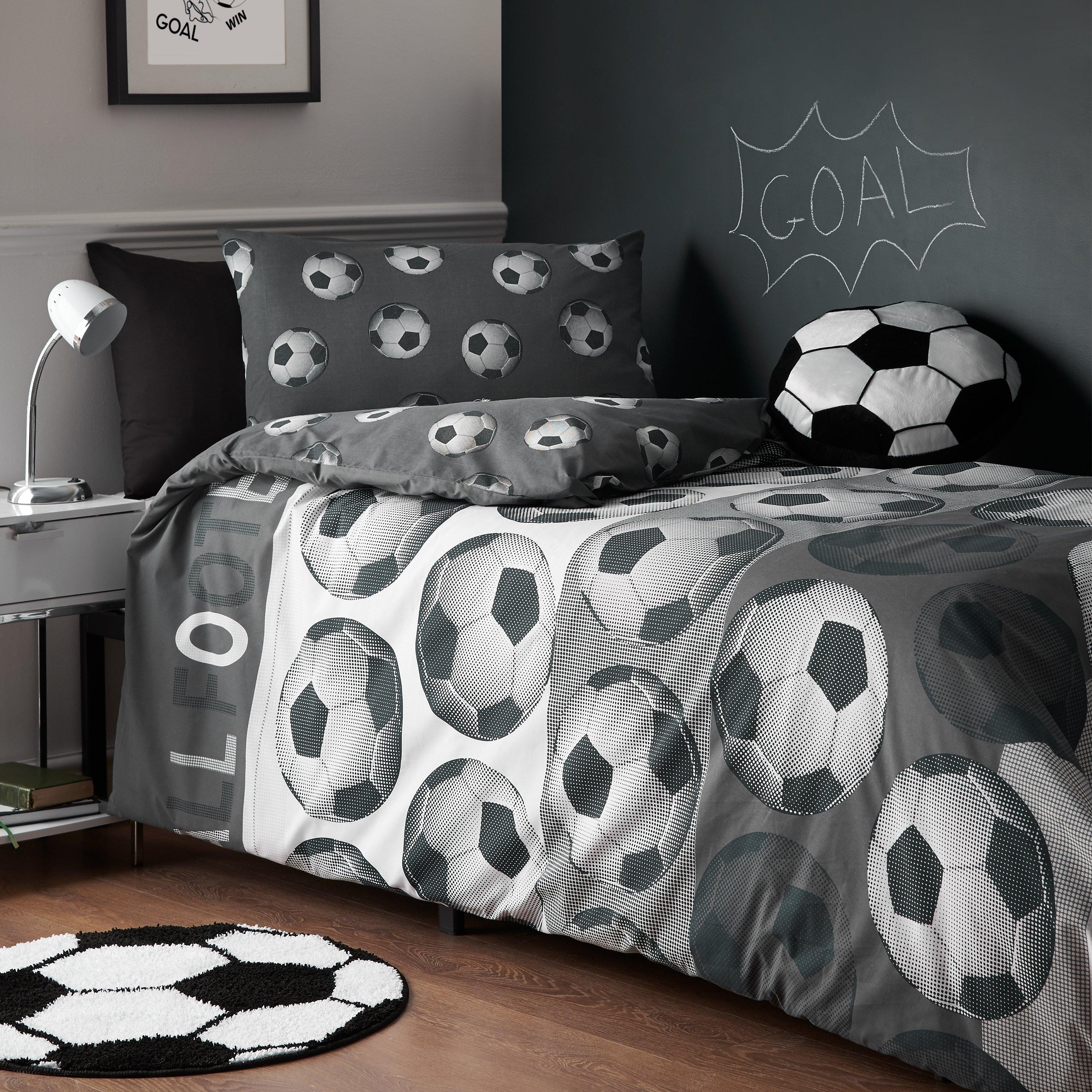 Catherine Lansfield Kids  Football Duvet Cover Set - Grey - Double
