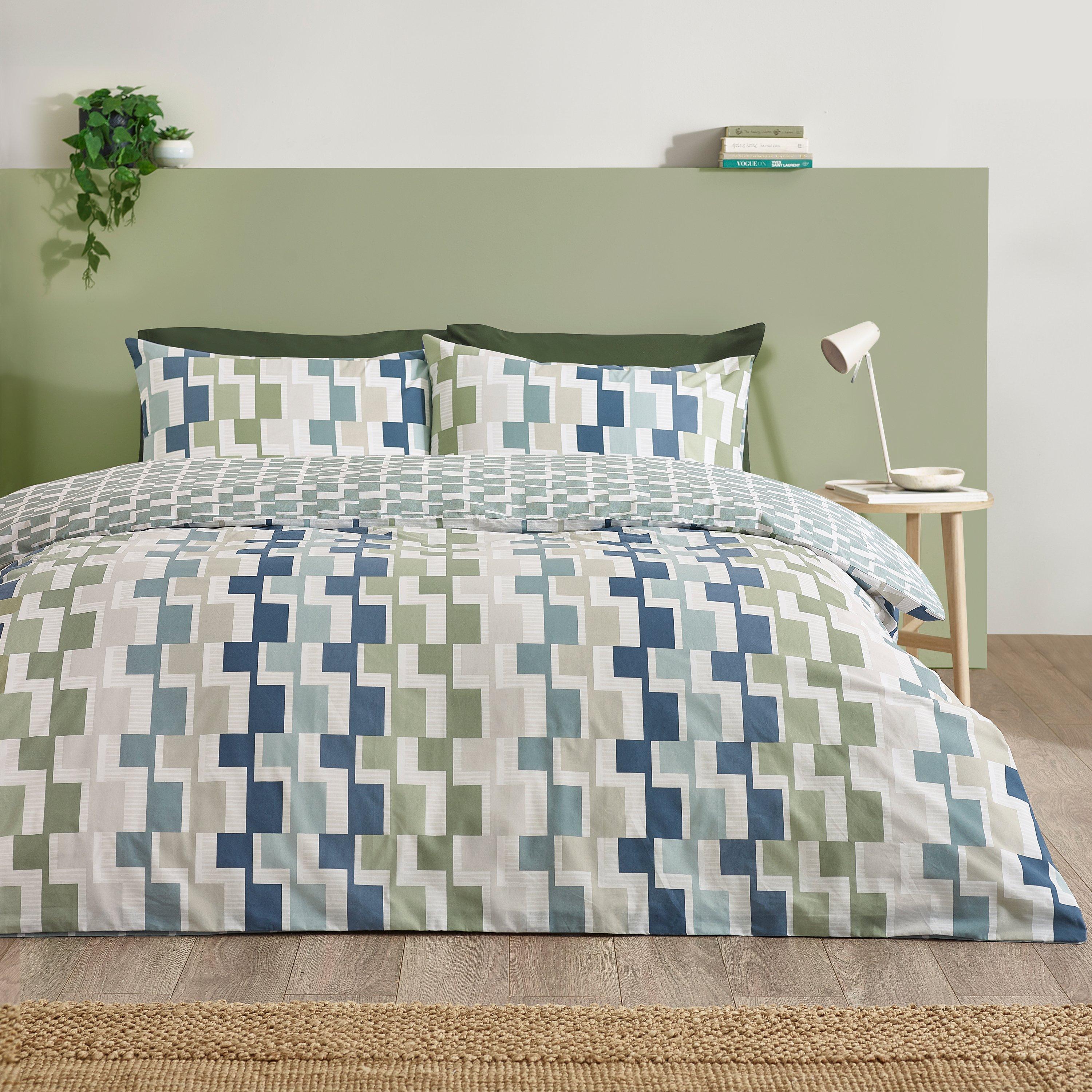 Blue - Catherine Lansfield - Bryson Duvet Cover Set - 1