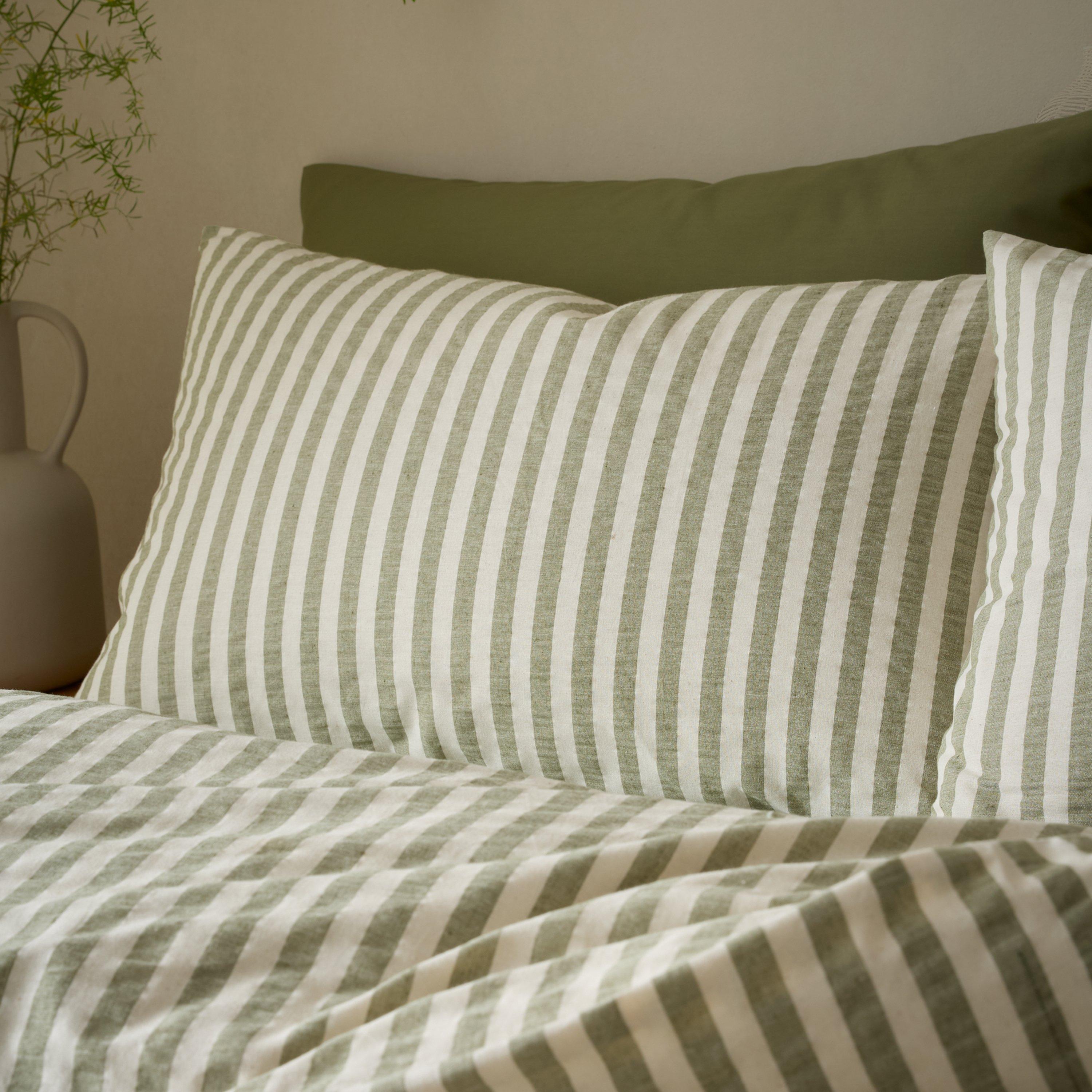 Groen - Pineapple Elephant - Cotton Rich Woven Stripe Duvet Cover Set - 2