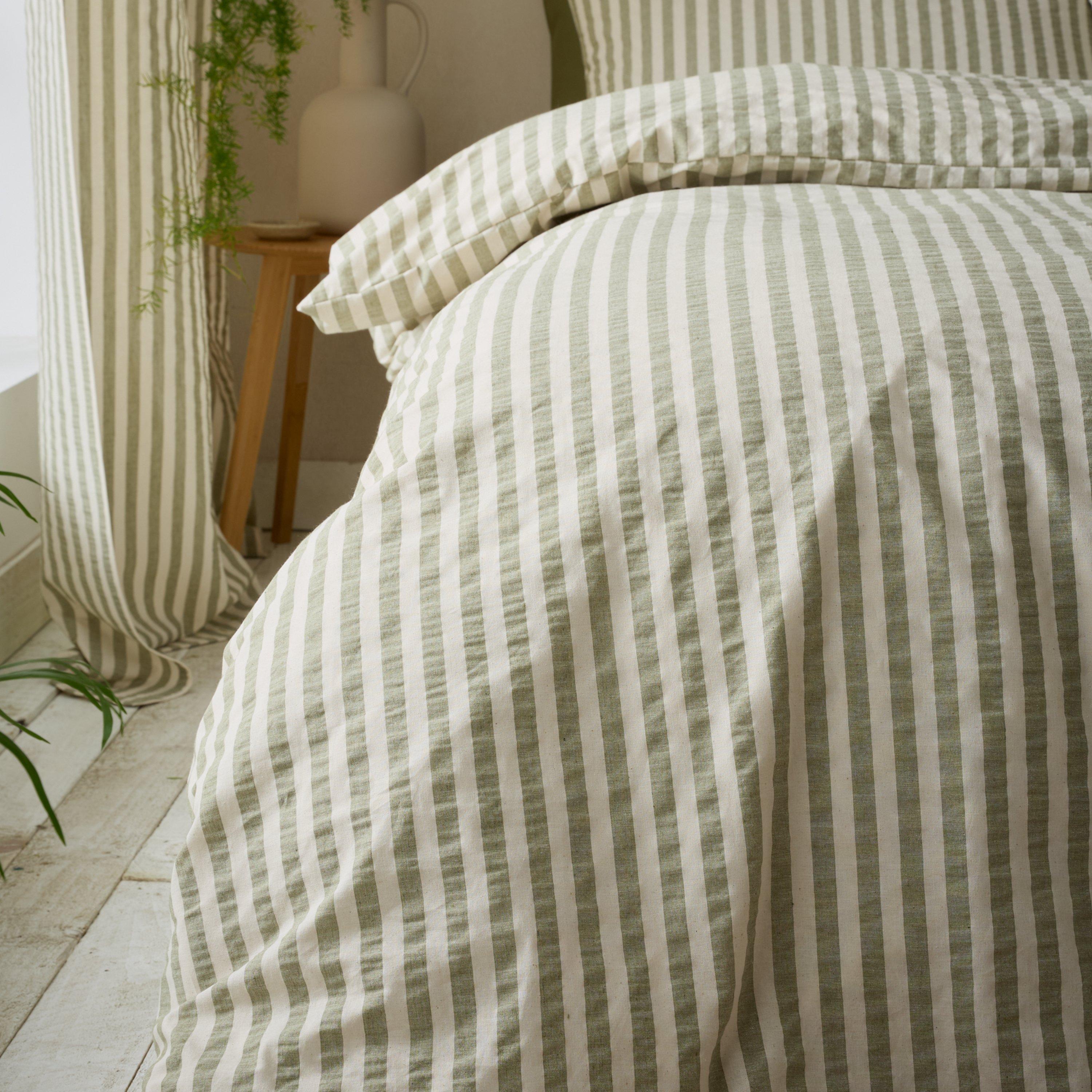 Groen - Pineapple Elephant - Cotton Rich Woven Stripe Duvet Cover Set - 3