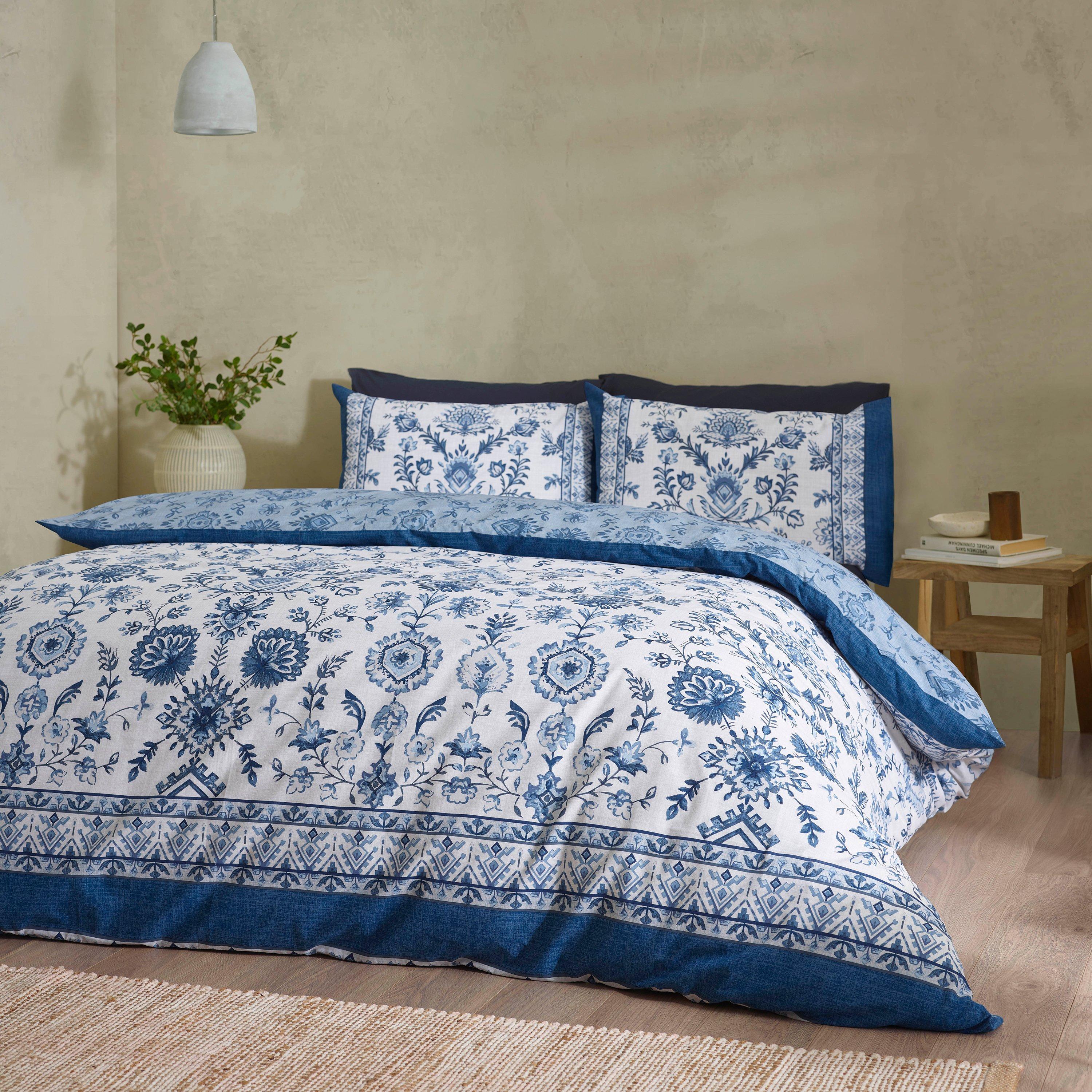 Catherine Lansfield  Zoukara Duvet Cover Set - Blue - Single
