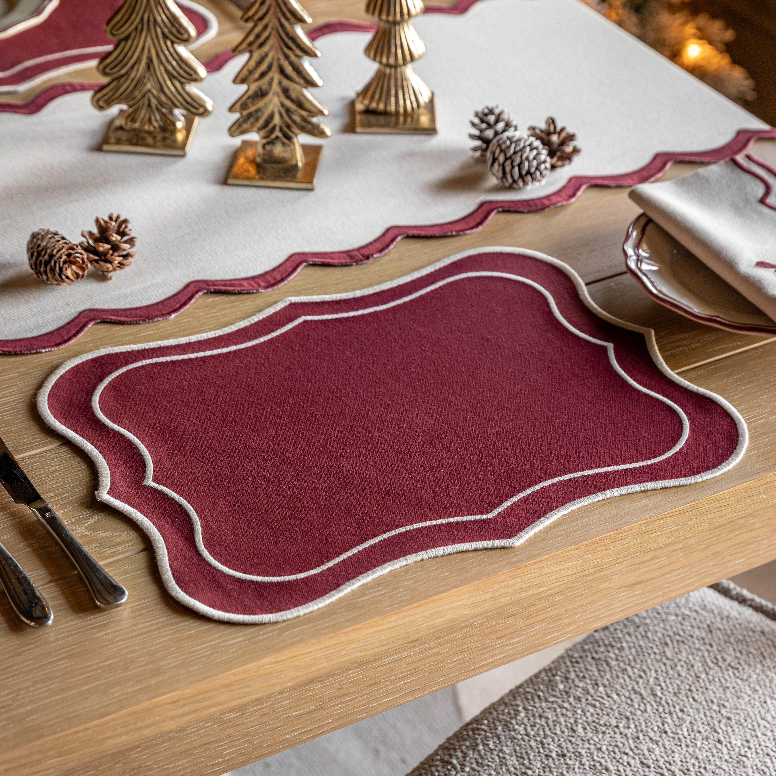 Red Scallop - Gallery - Heritage Scallop Recycled Cotton Placemat 30x40cm - 1