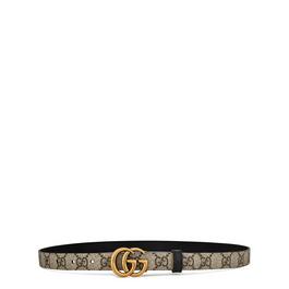 Gucci WomenS Jacquard Leather Marmont Reversible Belt