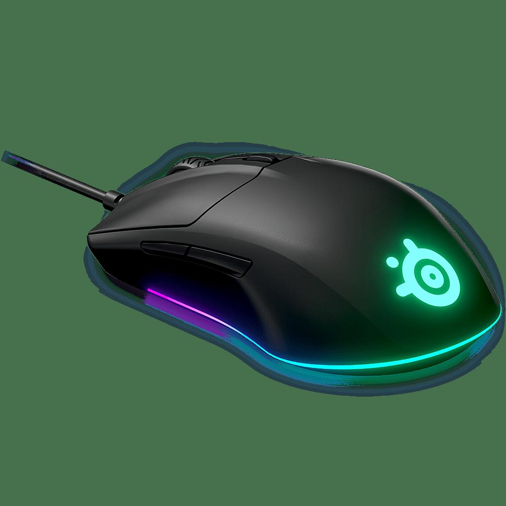 Black - SteelSeries - Rival 3 RGB Gaming Mouse - 1