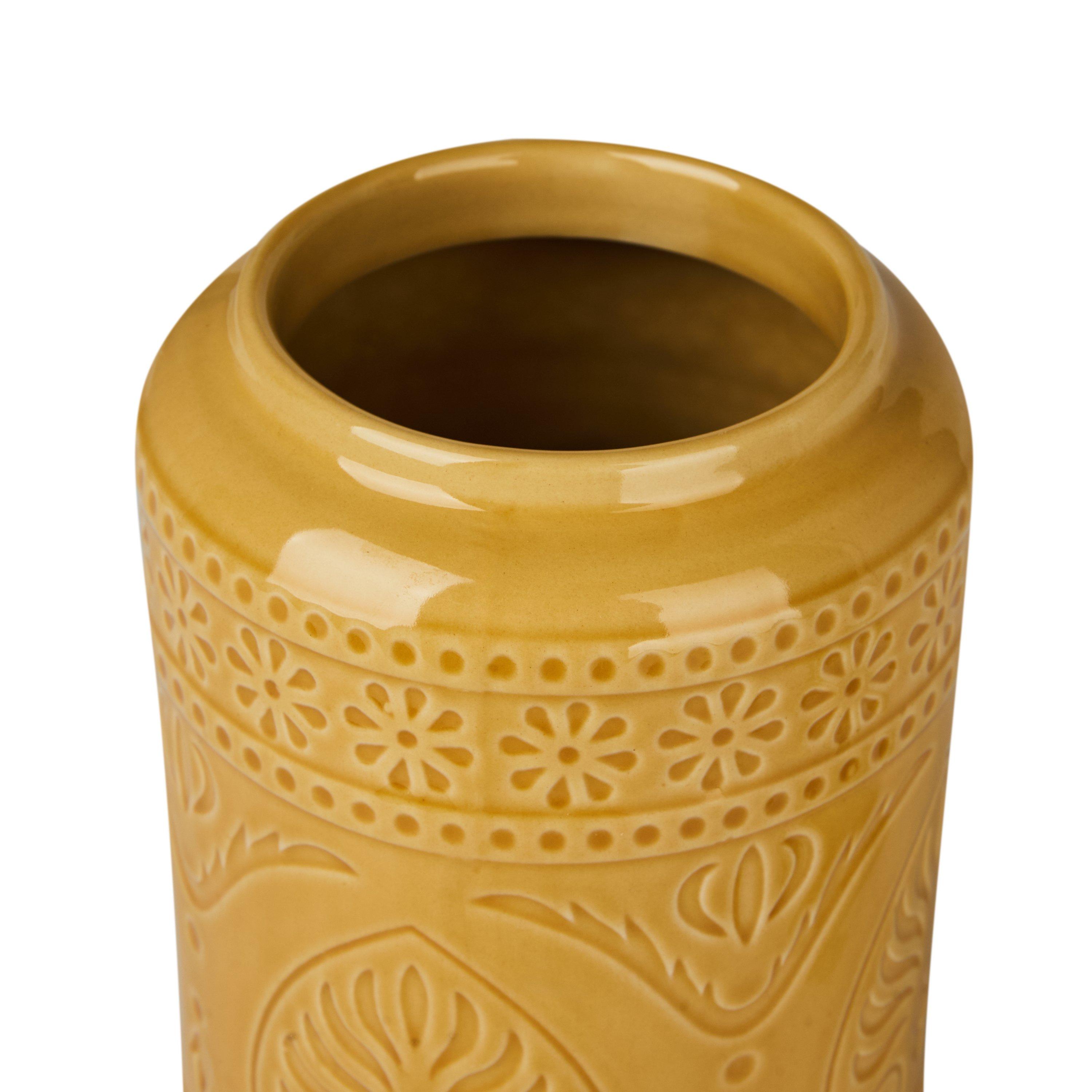 Yellow - Bloomingville - Rani Jar w/Lid, Yellow, Stoneware - 2