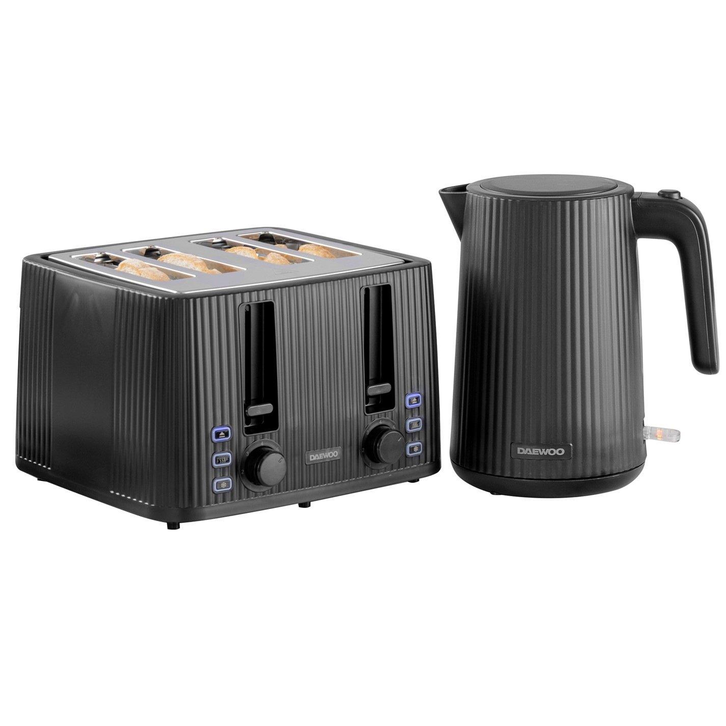 Black - Daewoo Electricals - Kettle and 4 Slice Toaster Twin Pack - 1