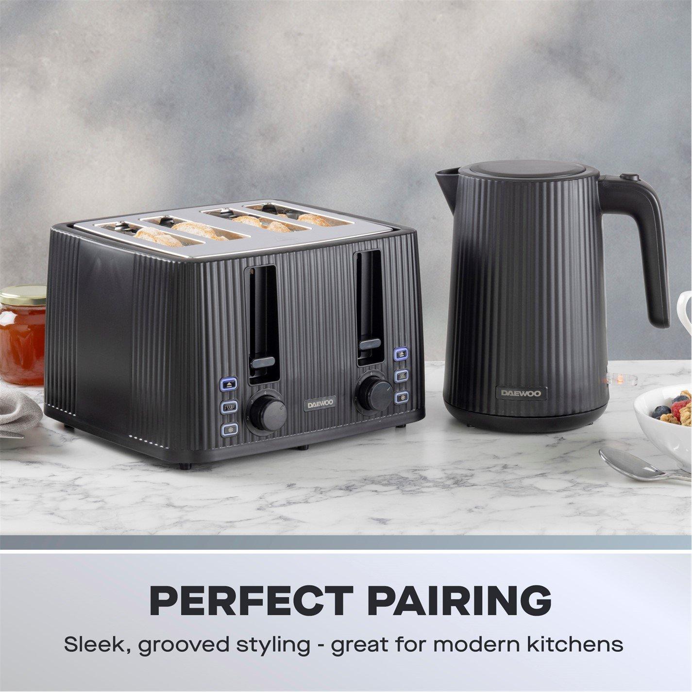 Black - Daewoo Electricals - Kettle and 4 Slice Toaster Twin Pack - 2