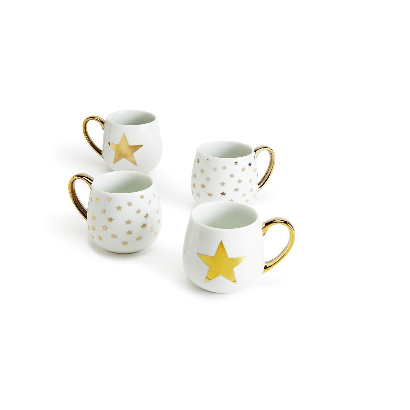 White - Waterside - 4pc Star Mugs - 1