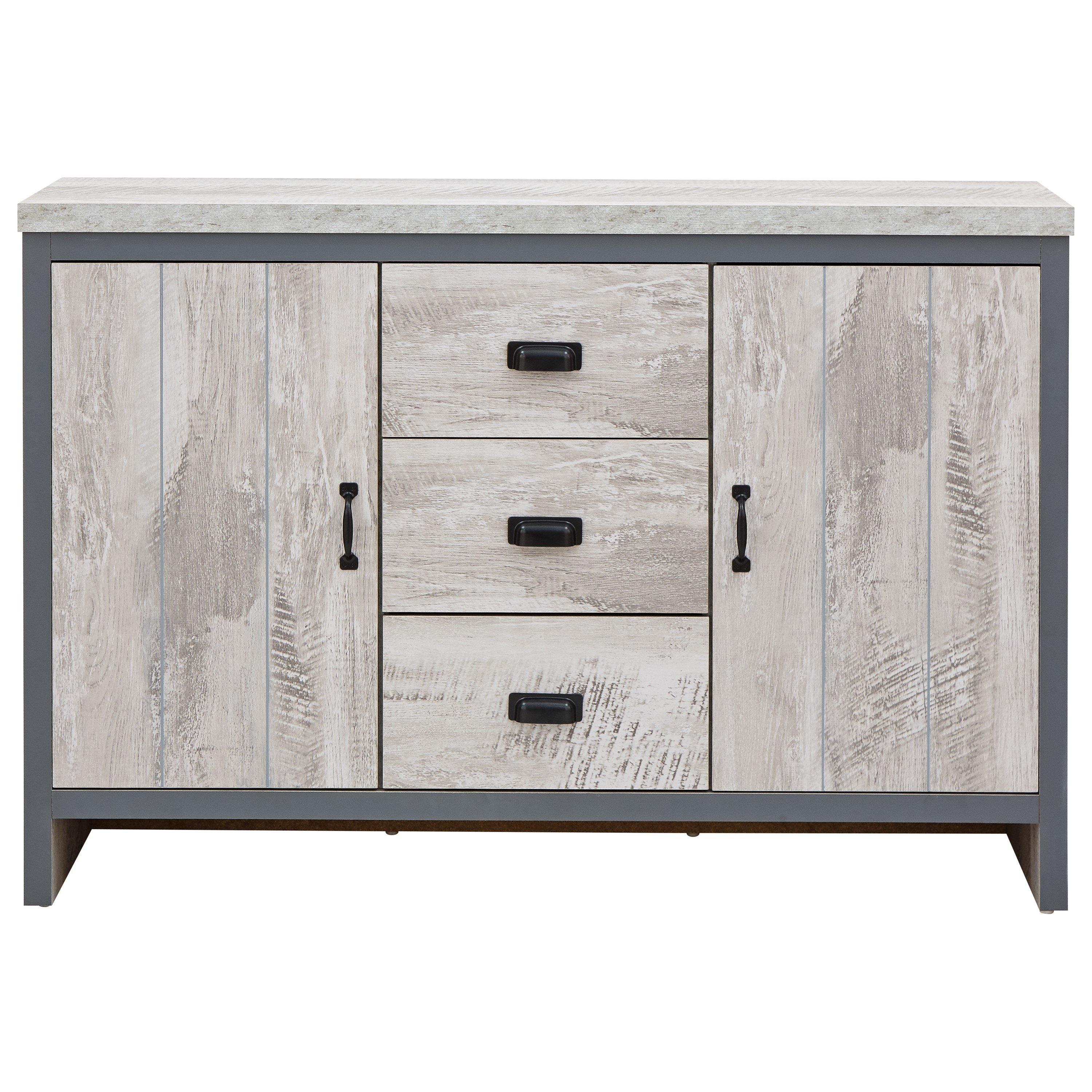 Grey - GFW - GFW Boston 2 Door 3 Drawer Sideboard - 4