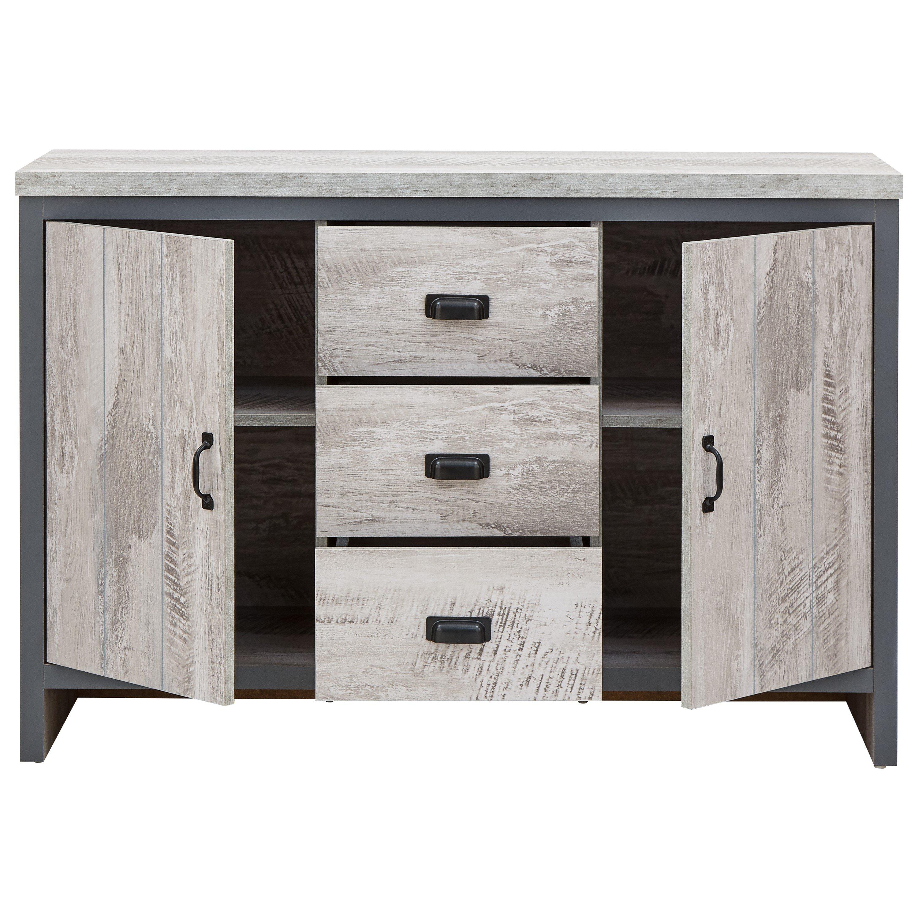 Grey - GFW - GFW Boston 2 Door 3 Drawer Sideboard - 5