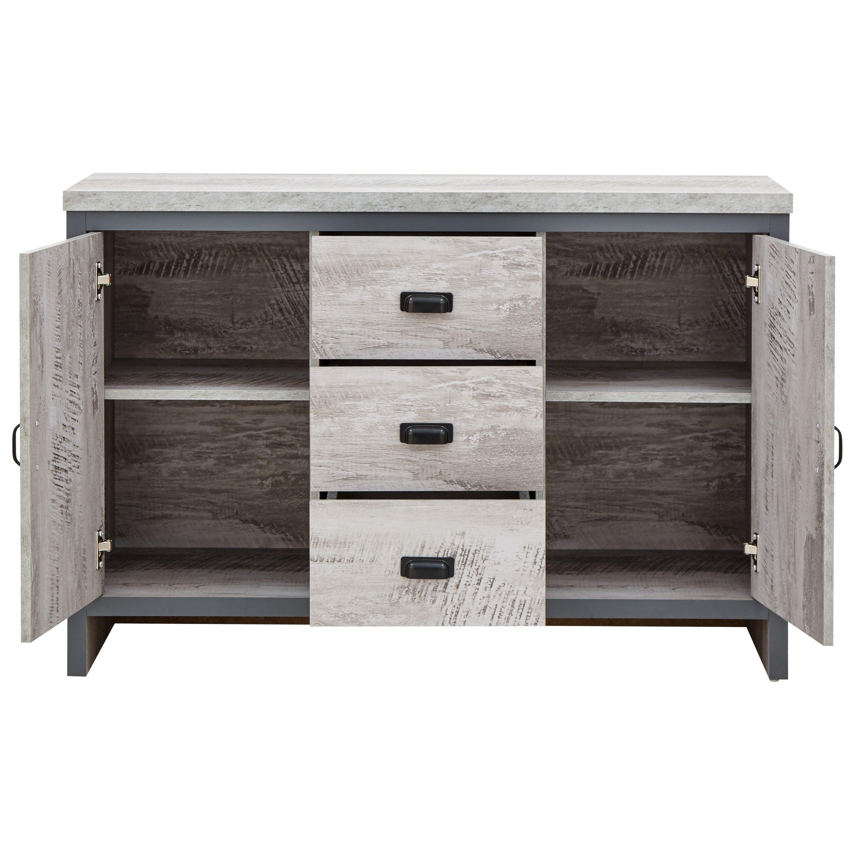 Grey - GFW - GFW Boston 2 Door 3 Drawer Sideboard - 6
