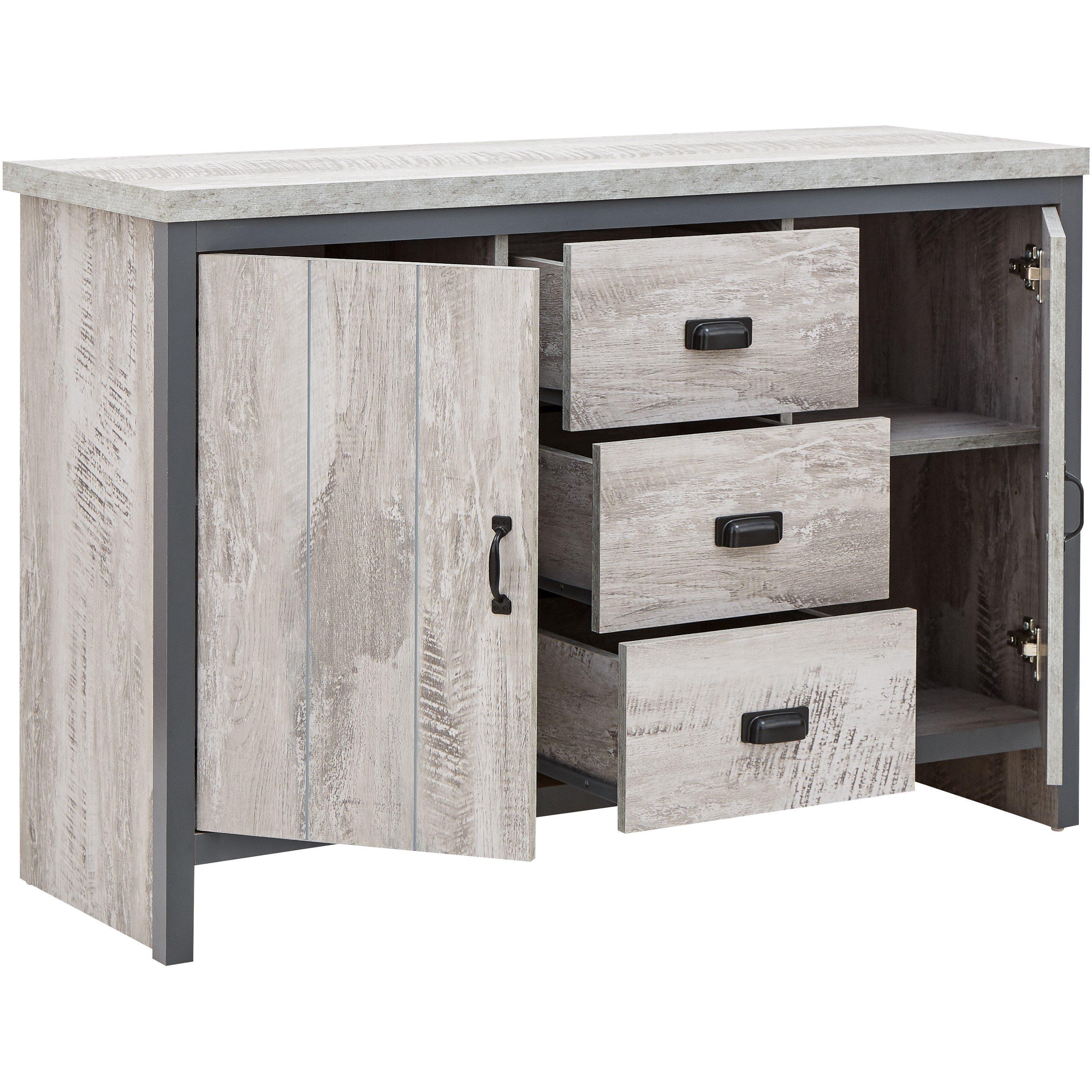 Grey - GFW - GFW Boston 2 Door 3 Drawer Sideboard - 8