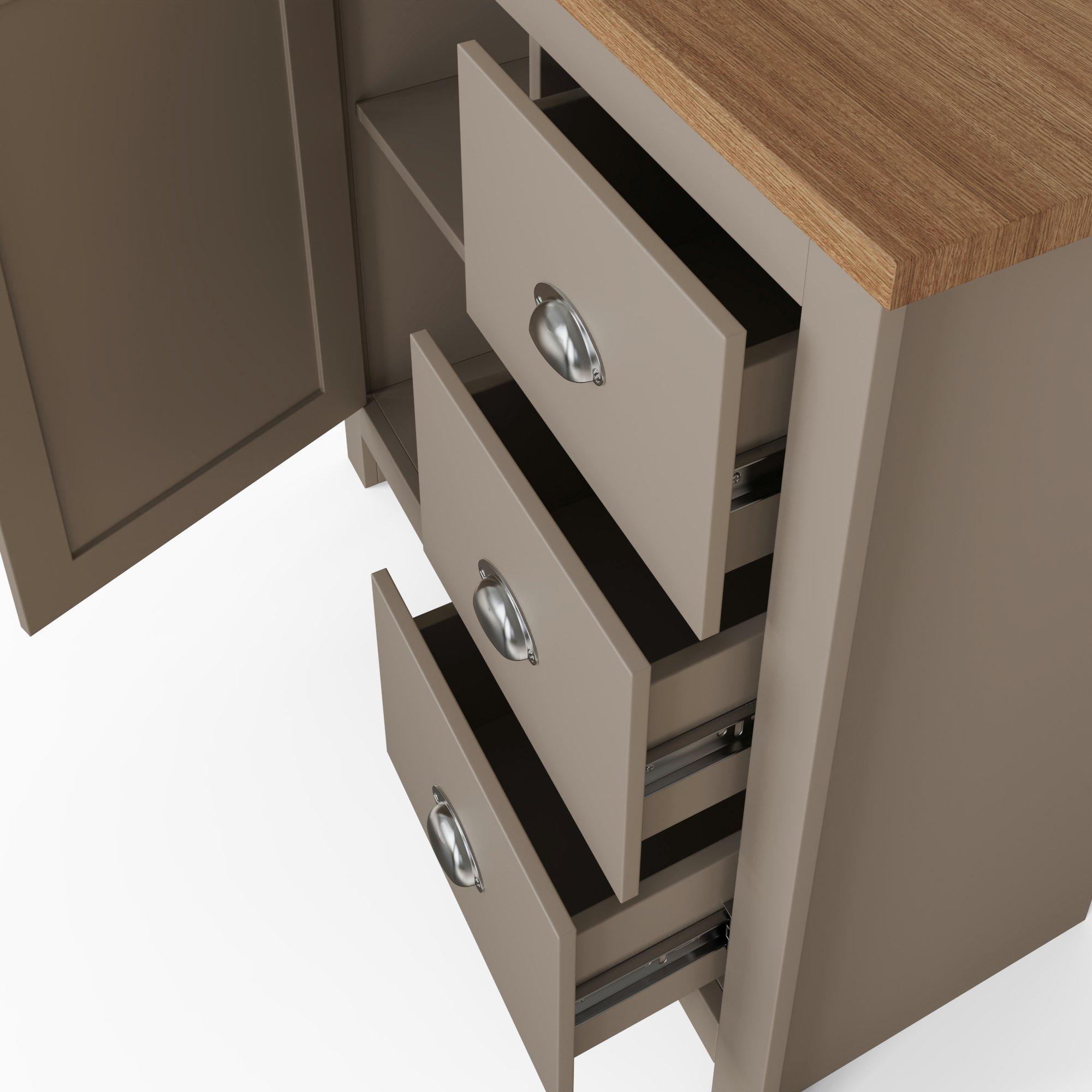 Grey - GFW - Lancaster 3 Drawer Sideboard - 7