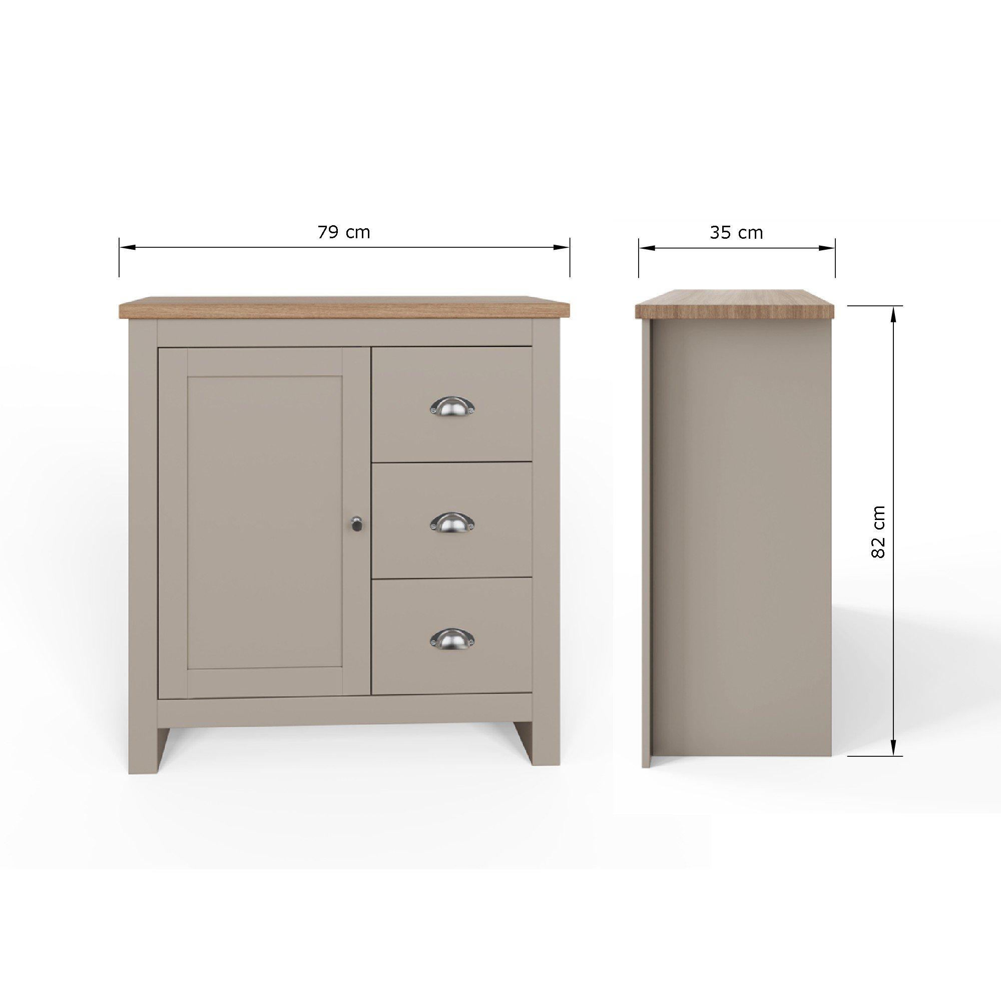 Grey - GFW - Lancaster 3 Drawer Sideboard - 8