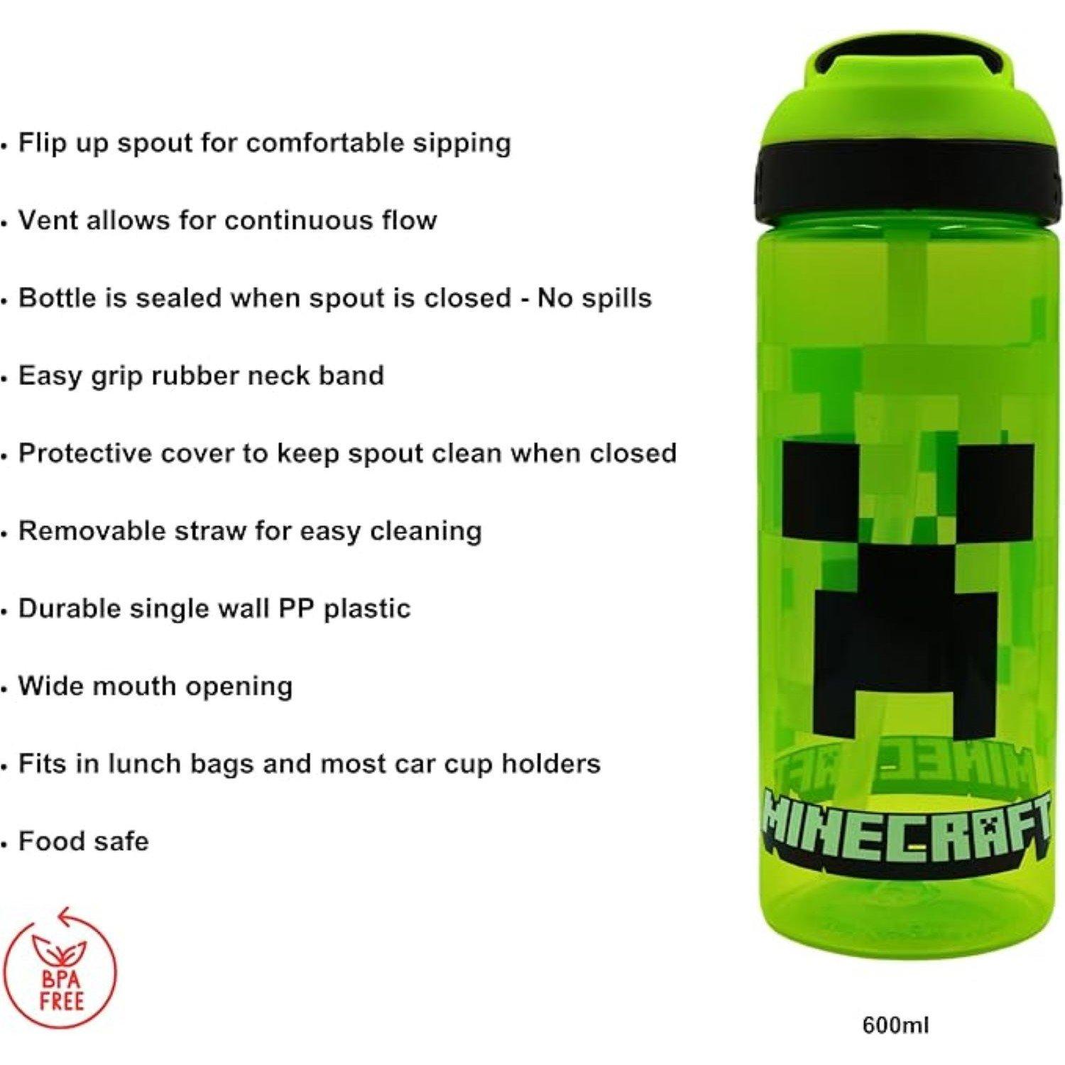 Minecraft - Character - Licensed 600ml Atlantic Water Bottle Minecraft or Pokemon - 4