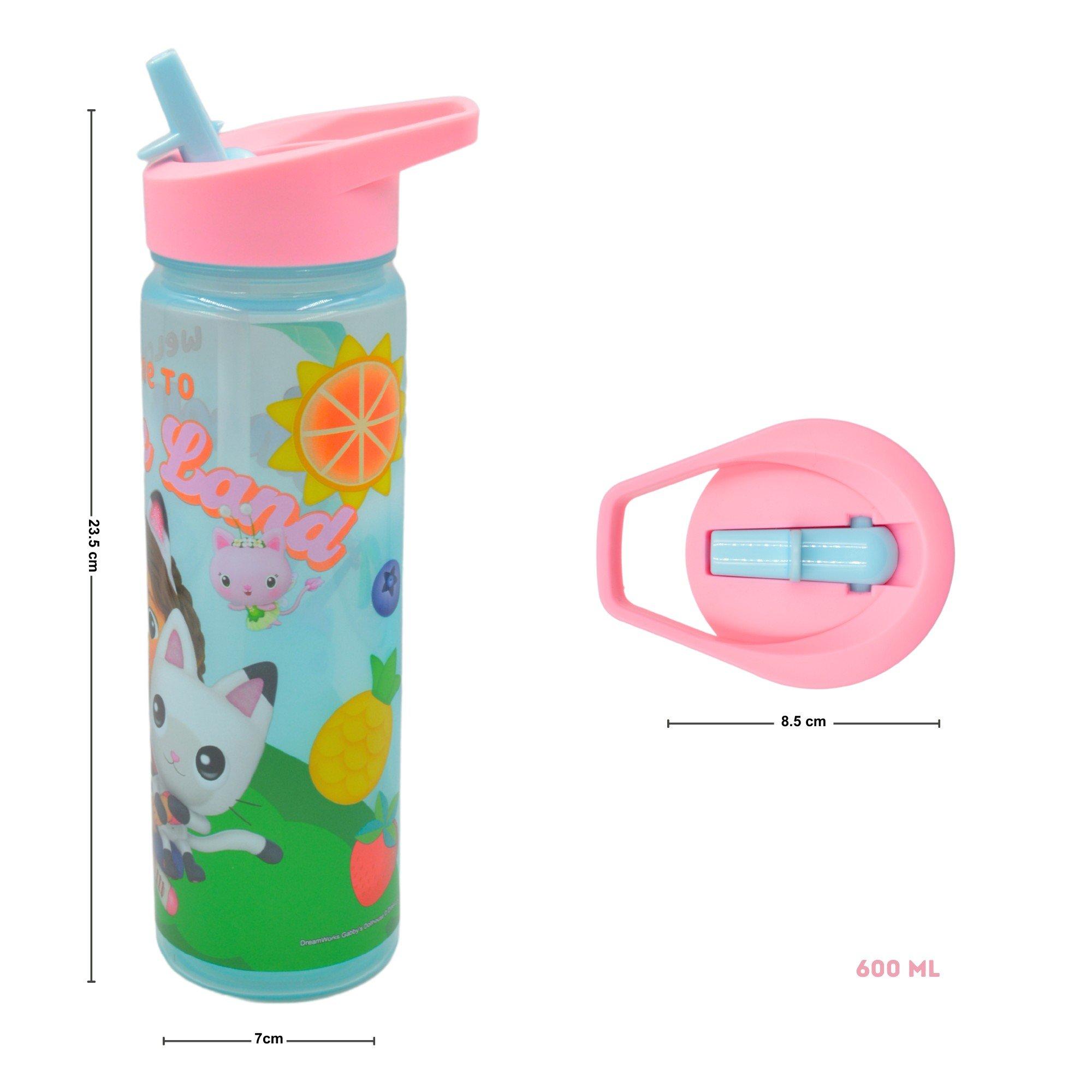 Multi - Gabbys Dollhouse - HOX Gabbys Dollhouse 600ml Water Bottle Flask With Straw - 4