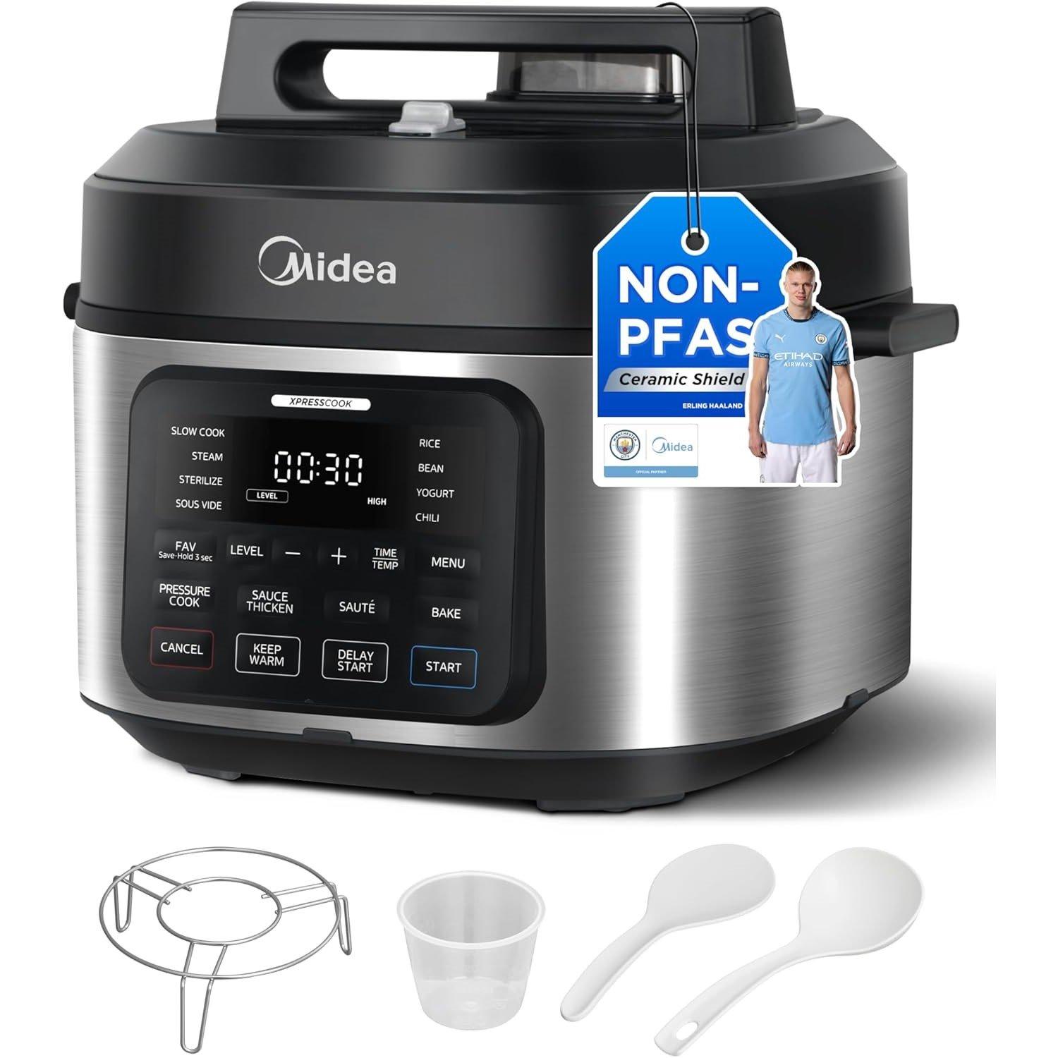 Black/Grey - Midea - Pressure Cooker 6 Litre