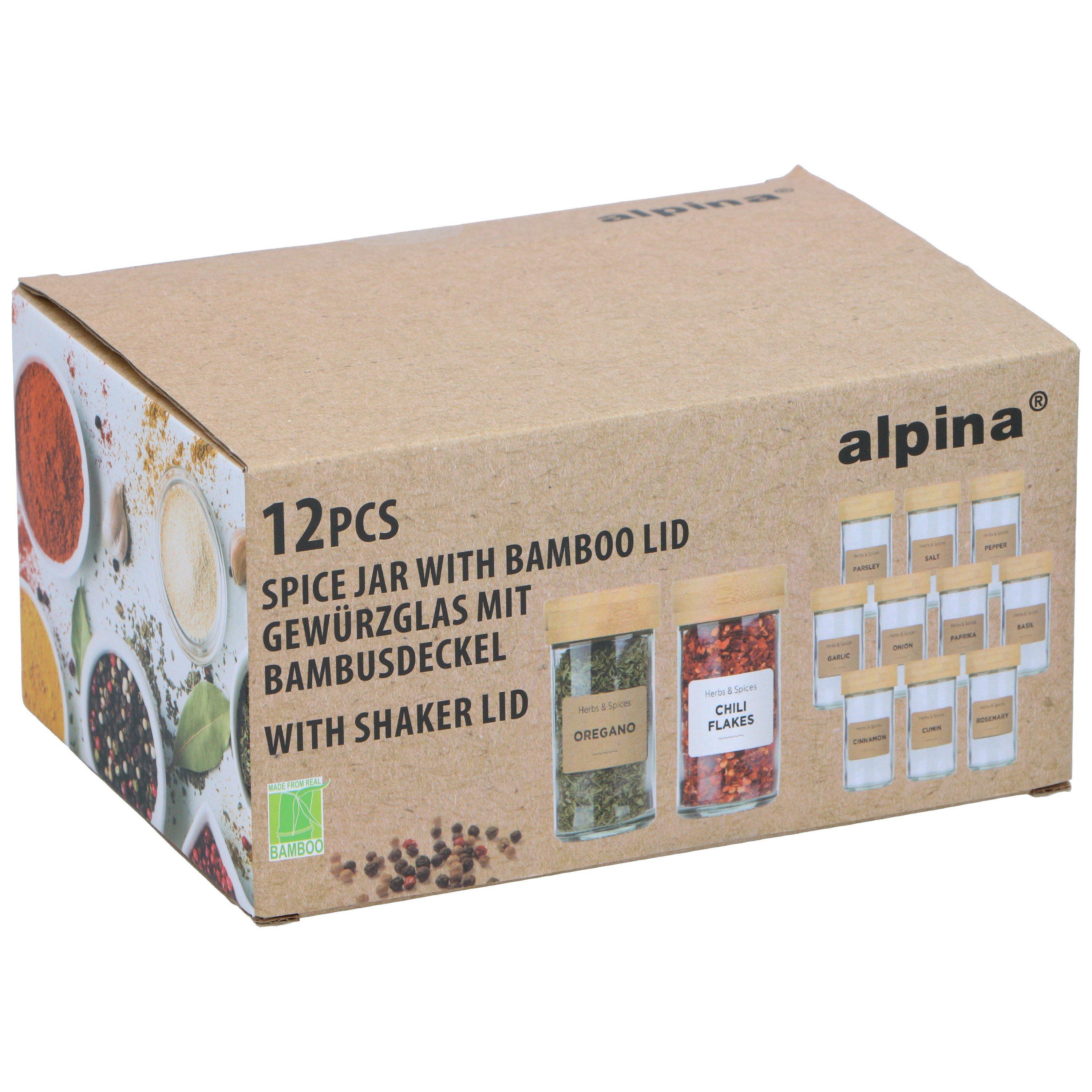 Alpina  Spice Jar With Bamboo Lid 4.5X9.5cm - 