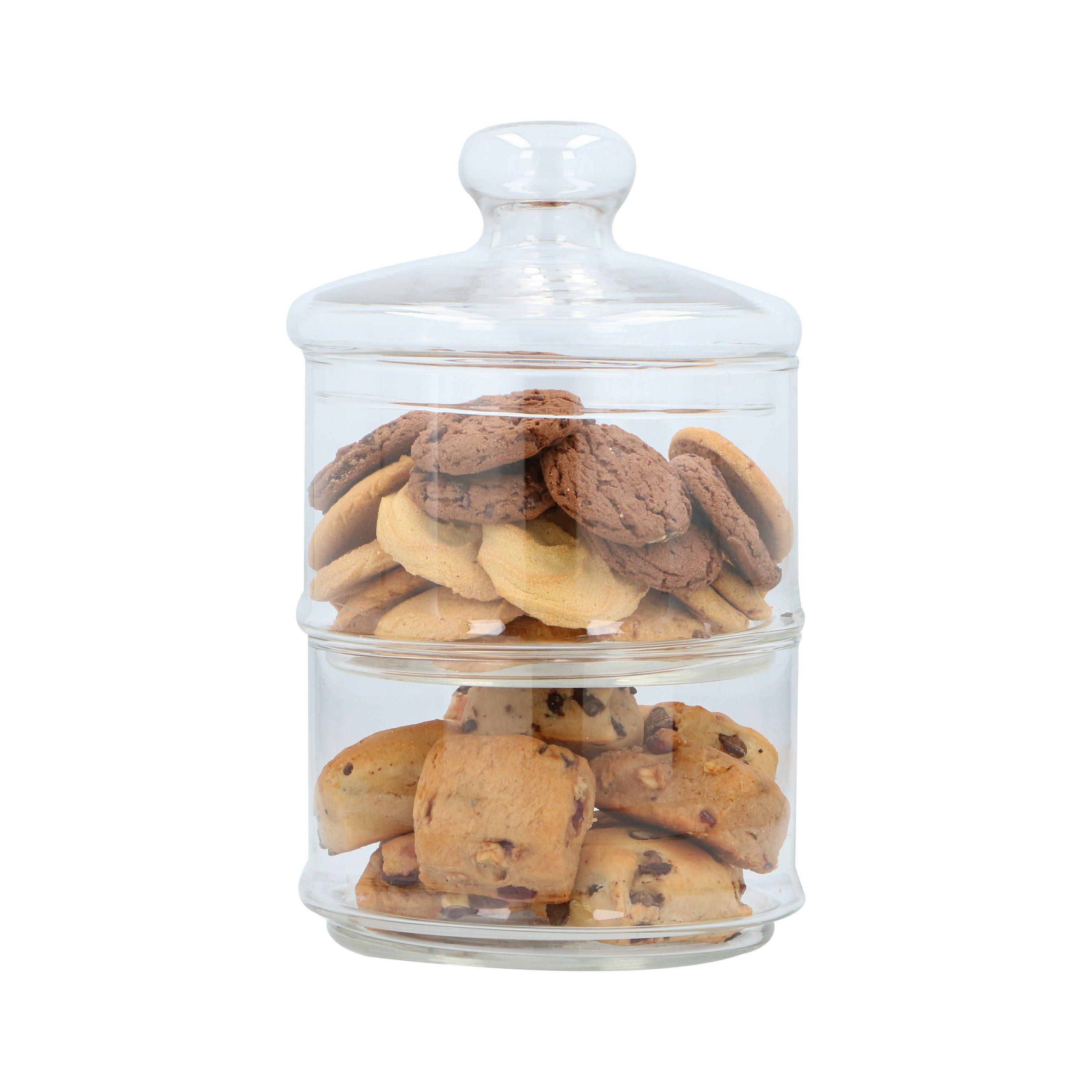 Meerkleurig - Alpina - ALPINA Glass Storage Jar 2-Tier O16x28cm - 4
